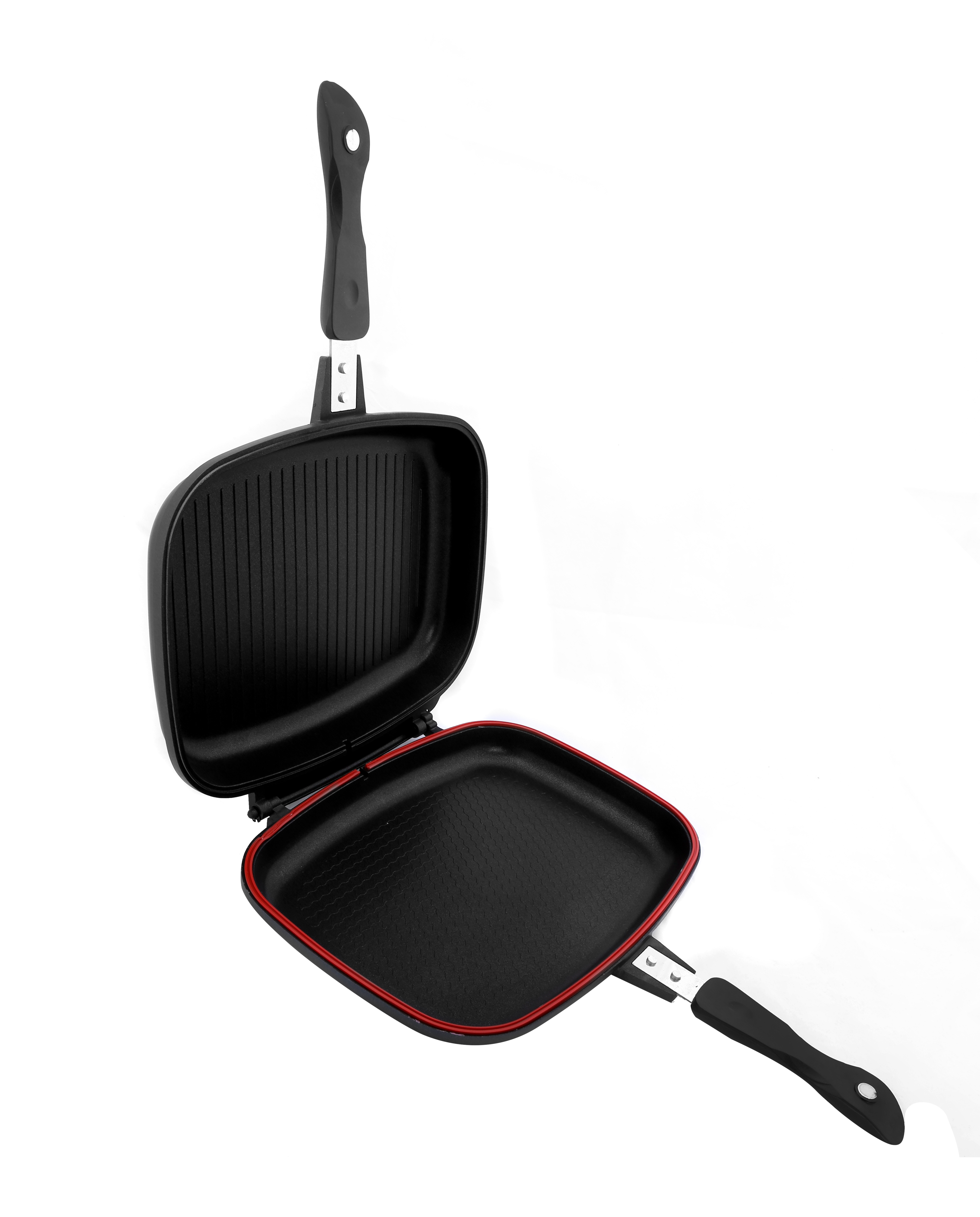 DOUBLE SIDED GRILL FRYING MAGIC PAN 32CM DIE-CAST FOLDABLE FLIPPING GRILL 