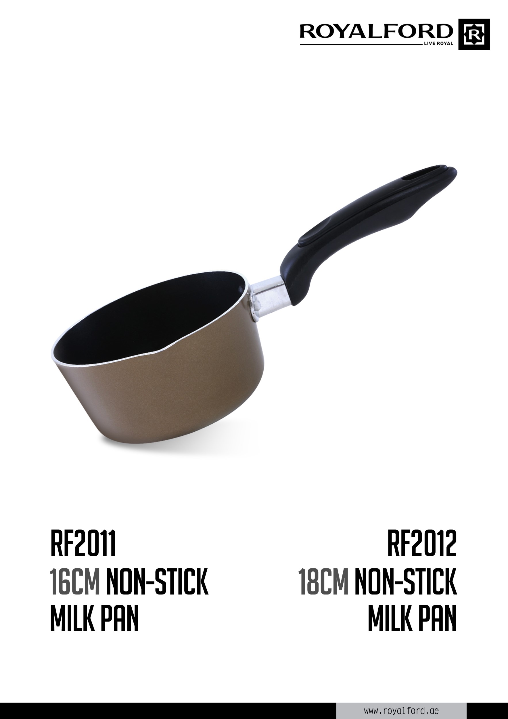 Buy Royalford 16Cm Non-Stick Milk Pan - Aluminium Saucepan - Pouring Spout  With Ergonomic Handle Online in UAE - Wigme