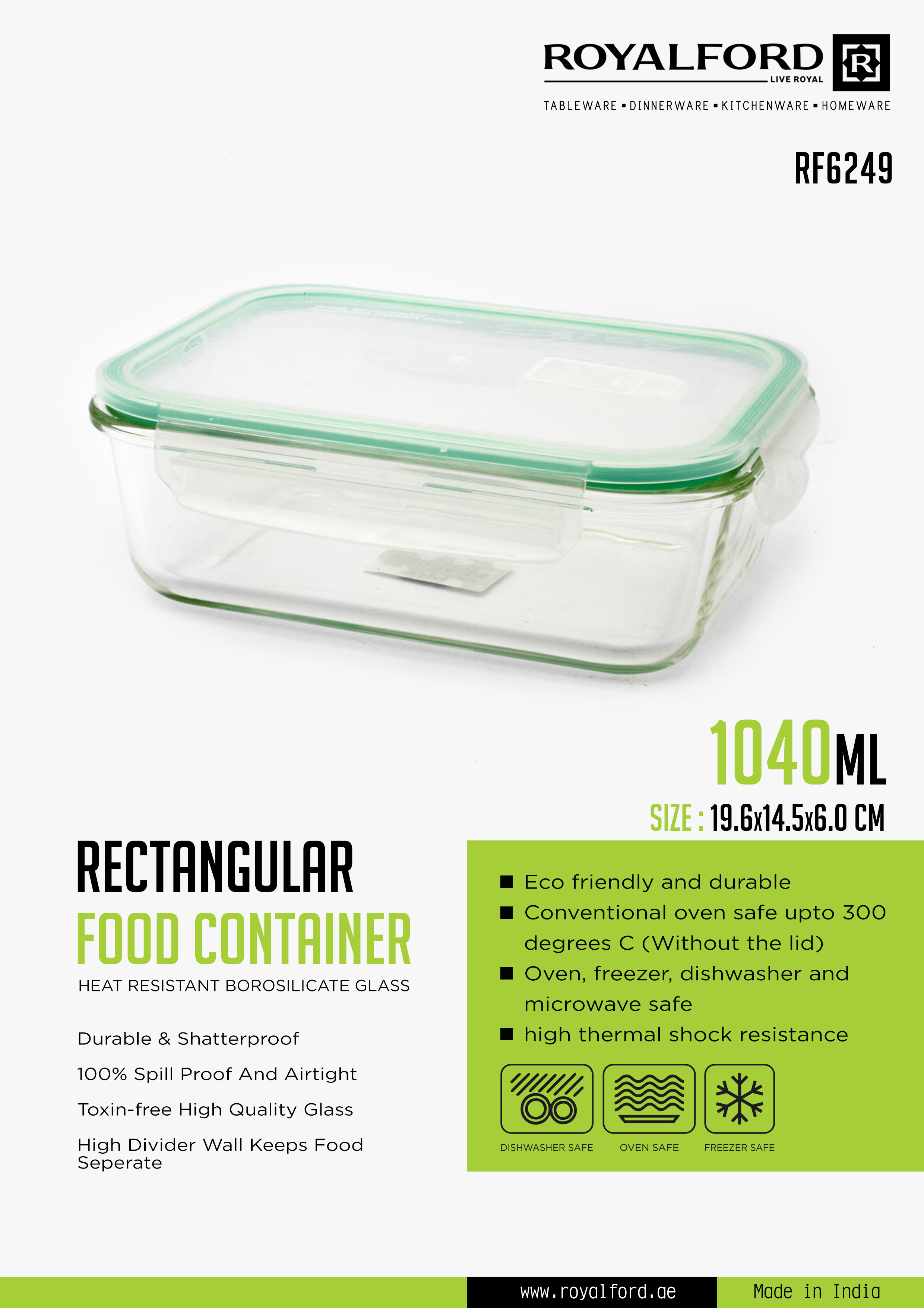 5+5 Rectangular Popit! Glass Set - Airtight, Freezer & Oven Safe