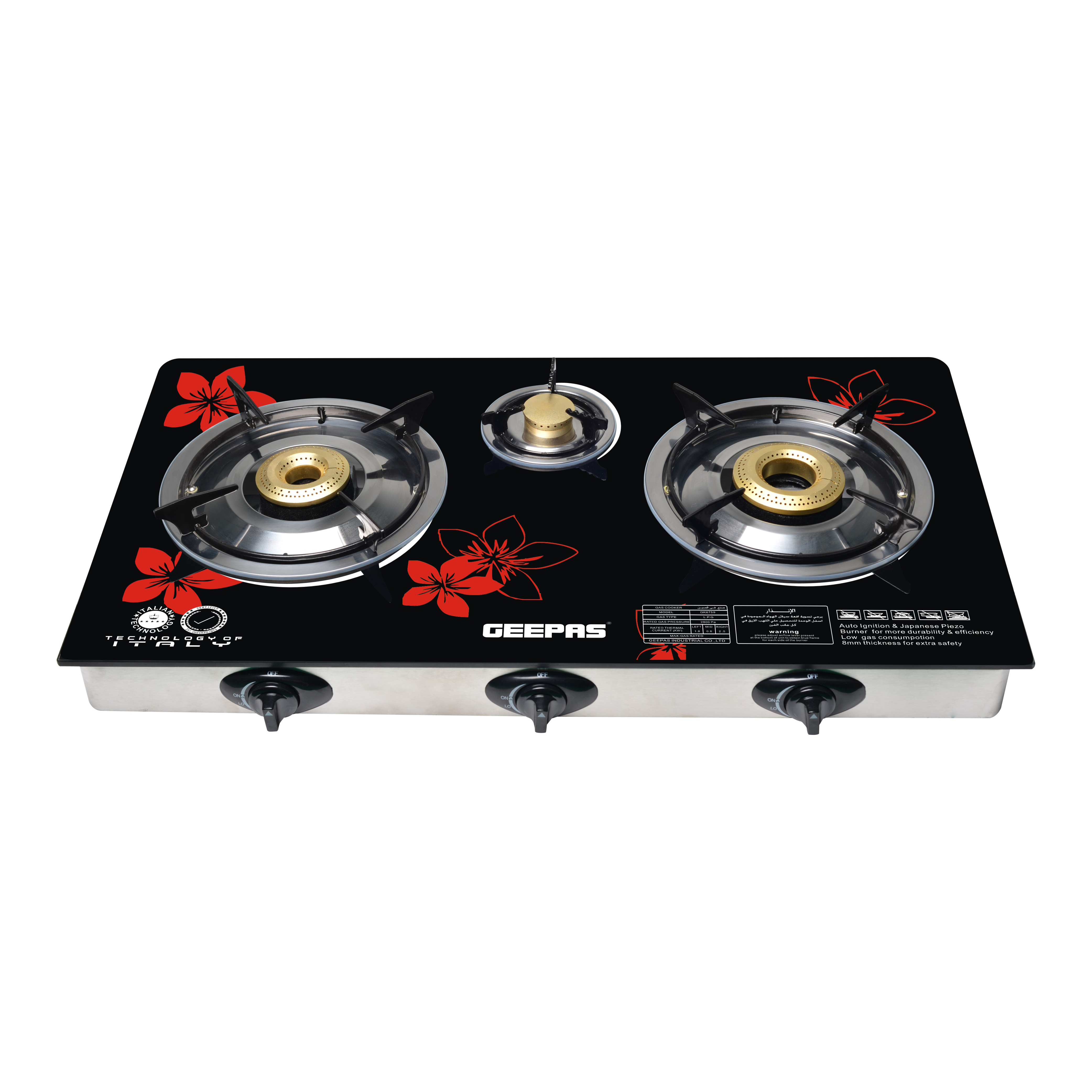 surya clarion 3 burner glass top gas stove price