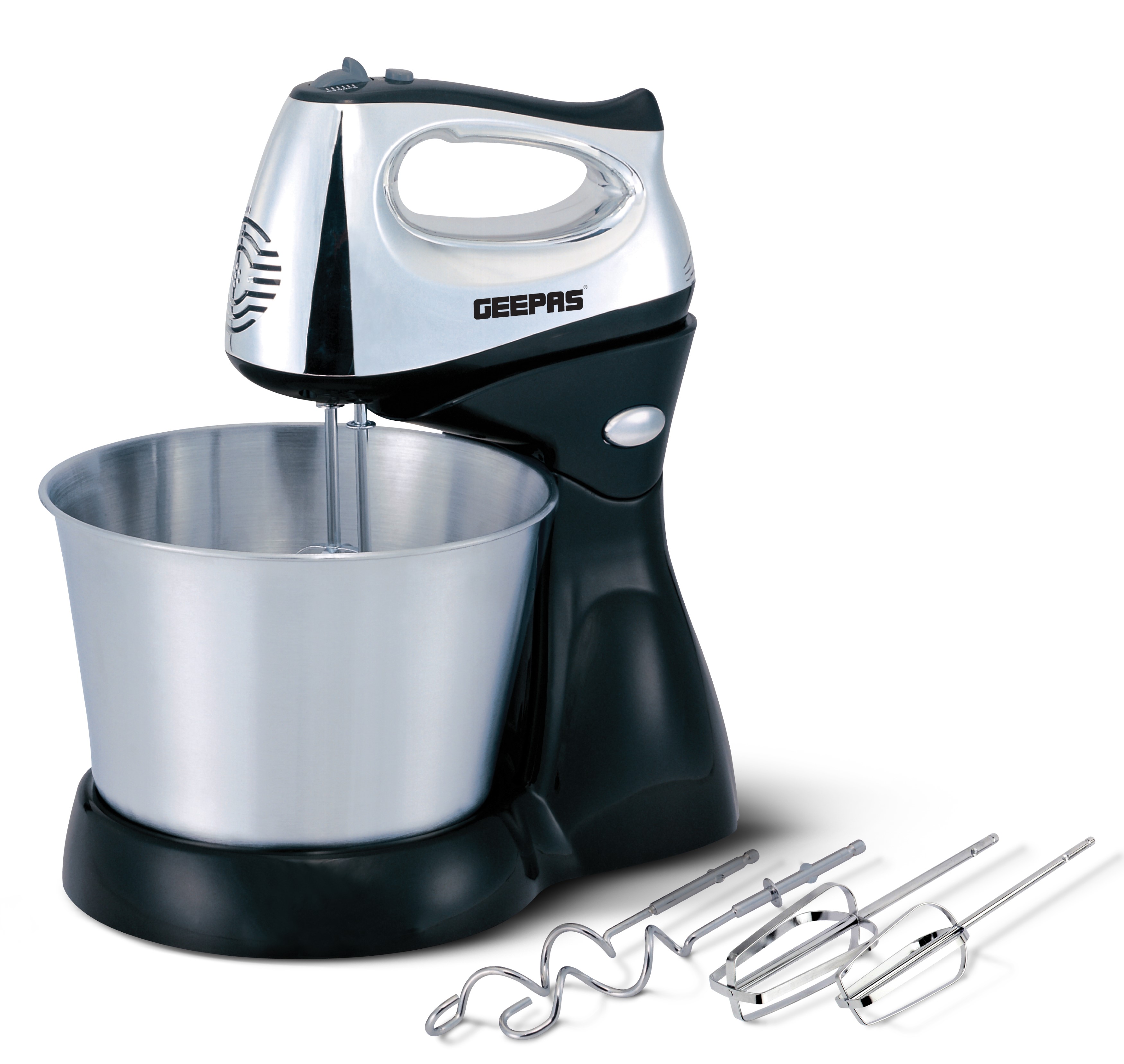 Geepas GHM5461 200W 2.5L Stand Mixer - Stainless Steel Mixing Bowl 