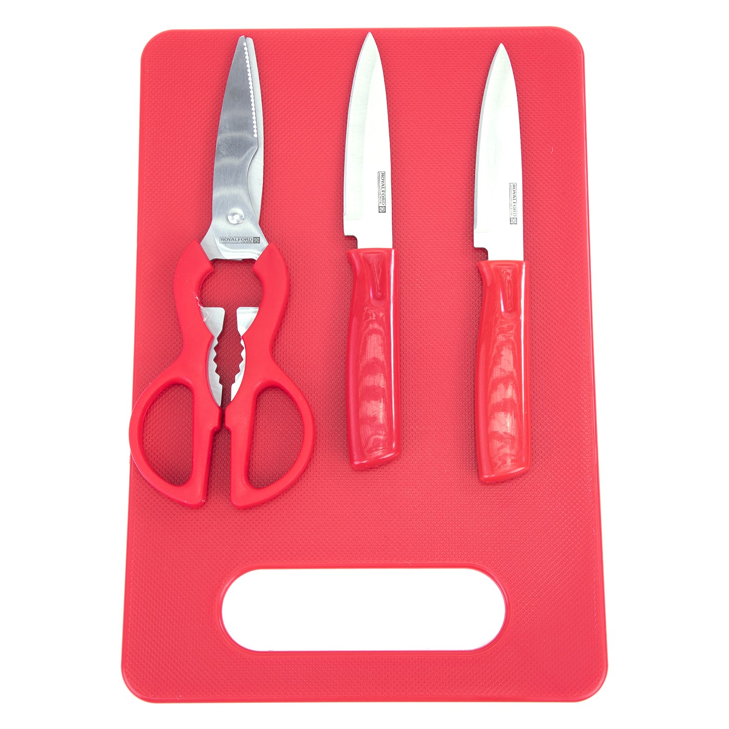 Buy Delcasa 4Pc Knife Set/Wooden Cutting Board Online in UAE - Wigme