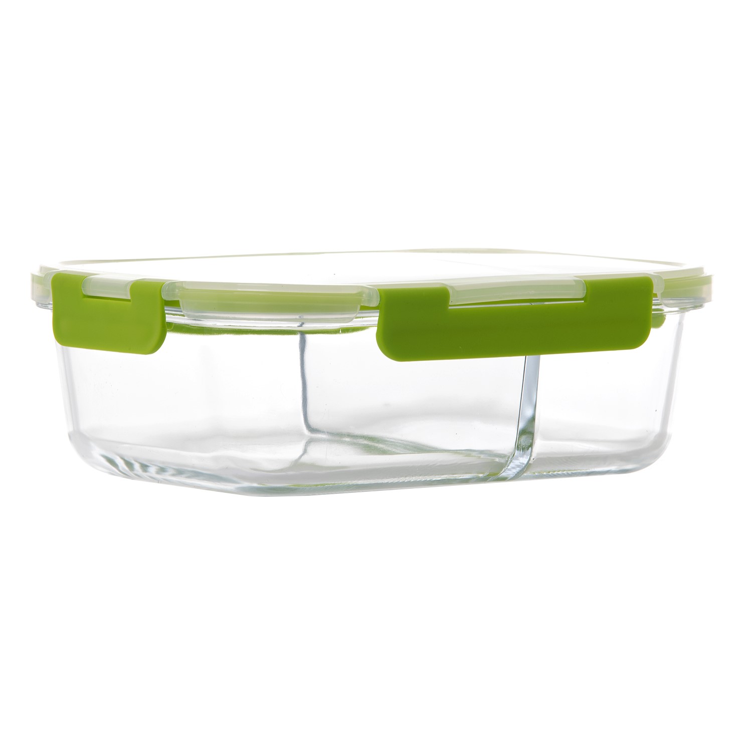 Pyrex 1.3L borosilicate glass food containers with divider