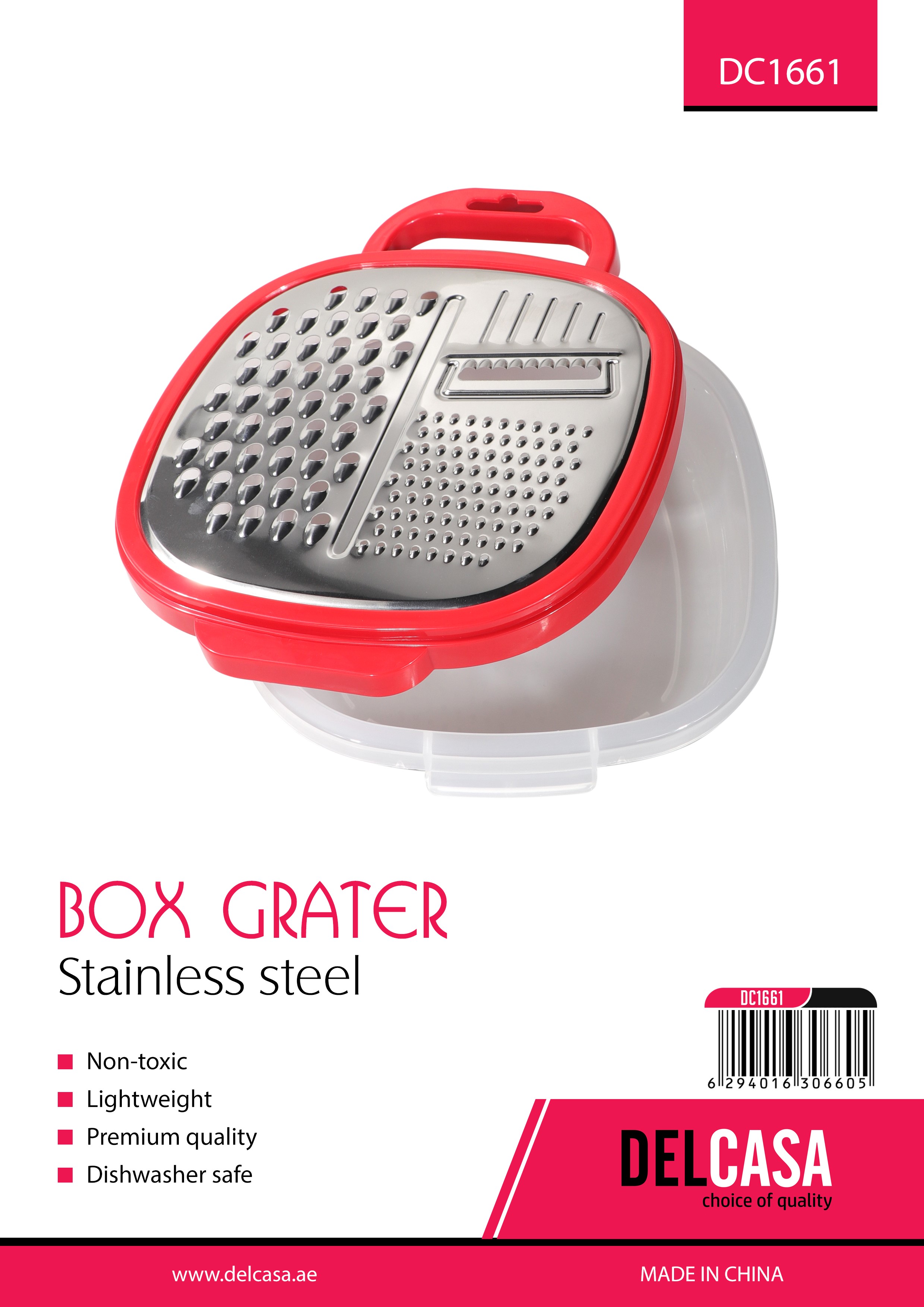 Buy Delcasa Large Box Grater 3 In 1 Cheese Grater For Kitchen With Storage  Container 3 Blade Non-Stick Online in UAE - Wigme