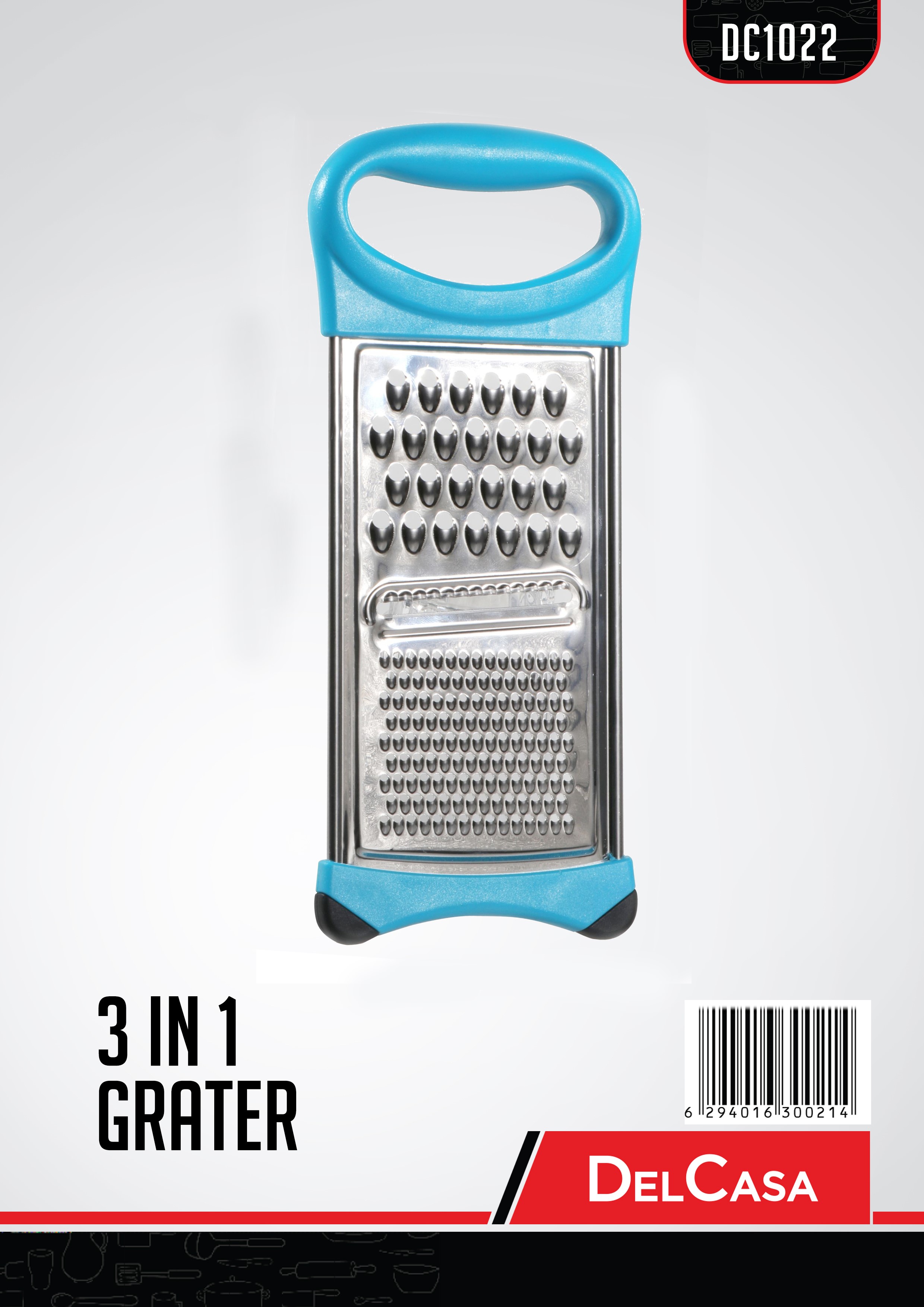 Buy Delcasa Large Box Grater 3 In 1 Cheese Grater For Kitchen With Storage  Container 3 Blade Non-Stick Online in UAE - Wigme