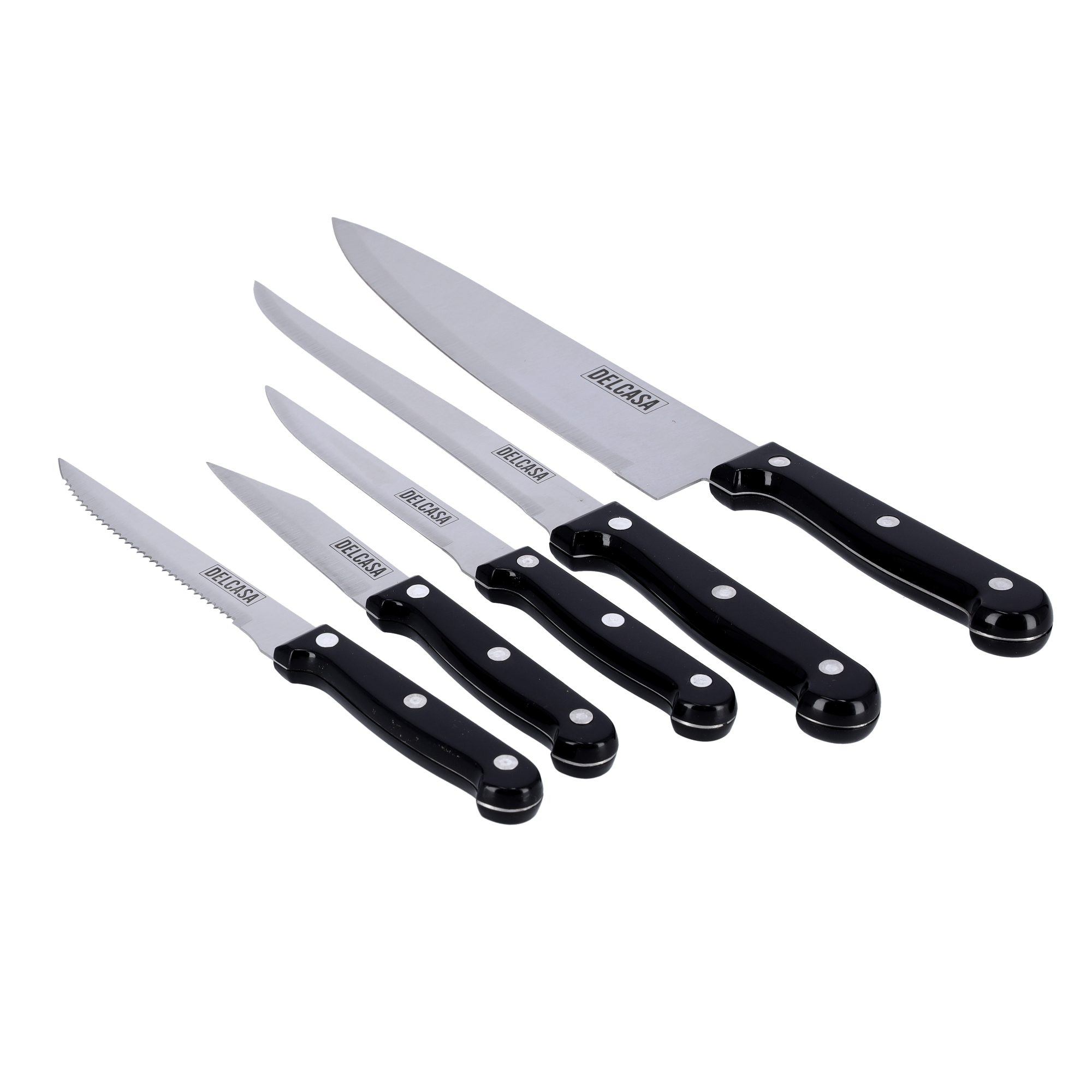 Buy Delcasa 4Pc Knife Set/Wooden Cutting Board Online in UAE - Wigme