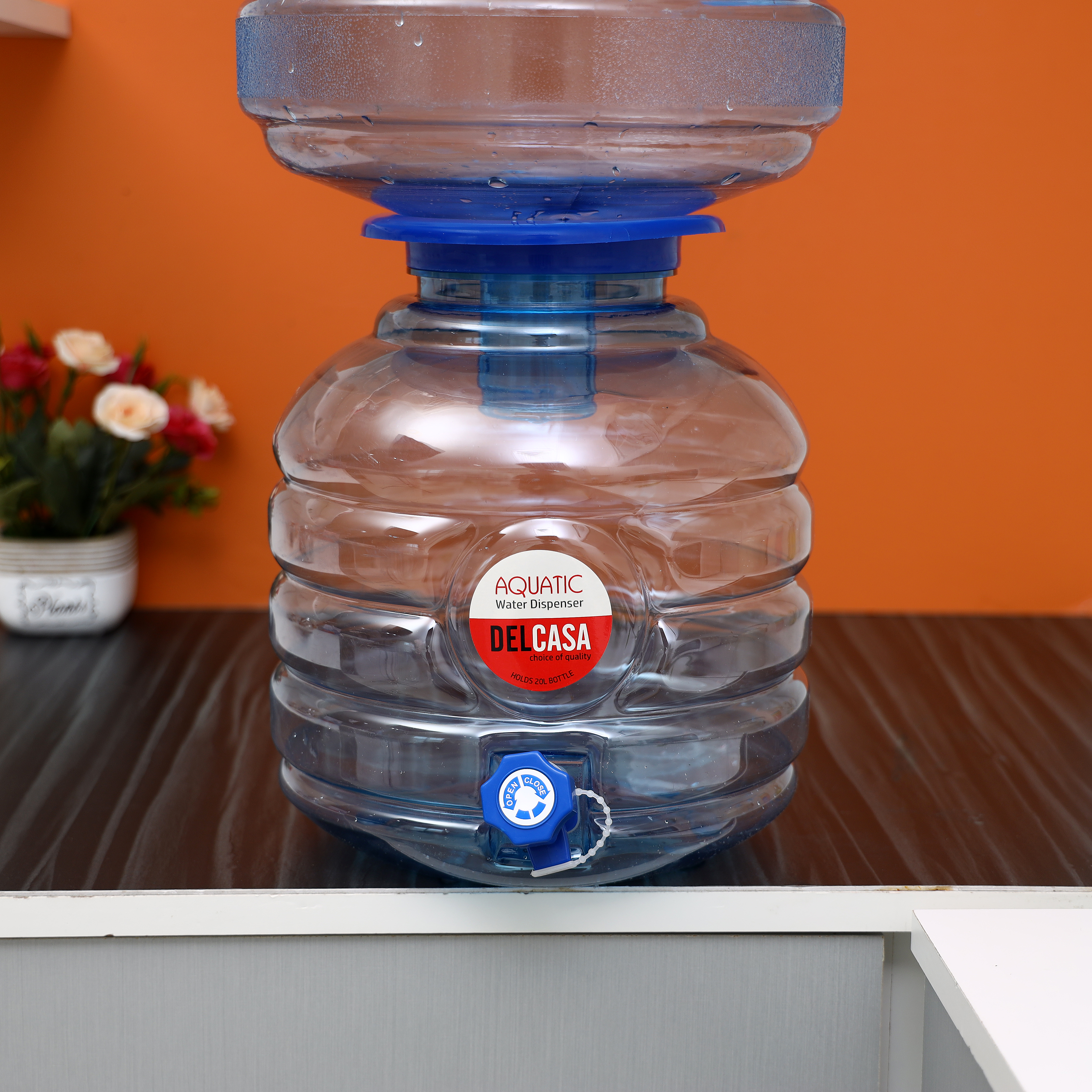 Plastic water dispenser store jar