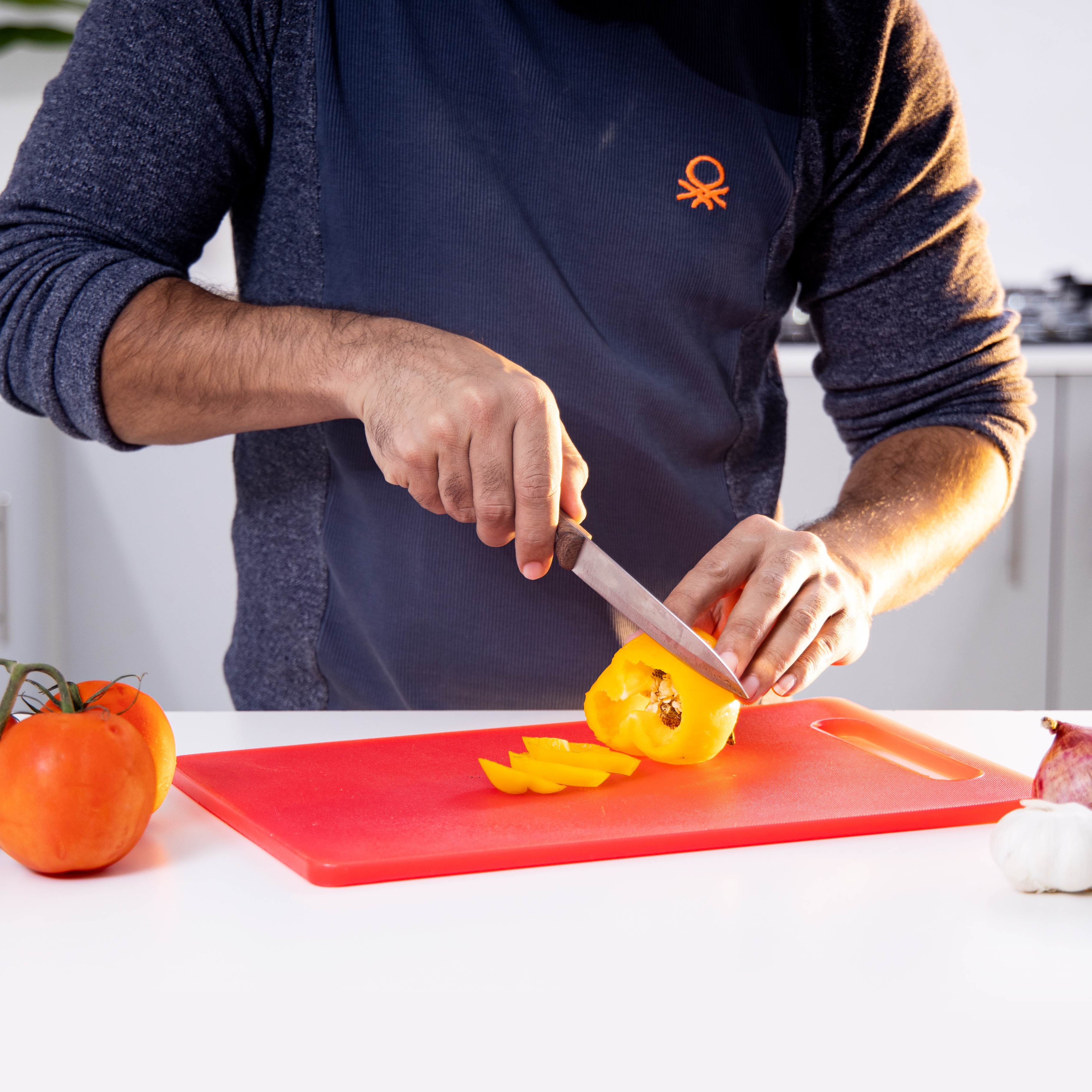 Delcasa DC1852 Plastic Cutting Board - Non-Toxic Cutting Board with Non-Slip  Base - Perfect for Fruits & Vegetables, Hanging Hole for Easy Storage