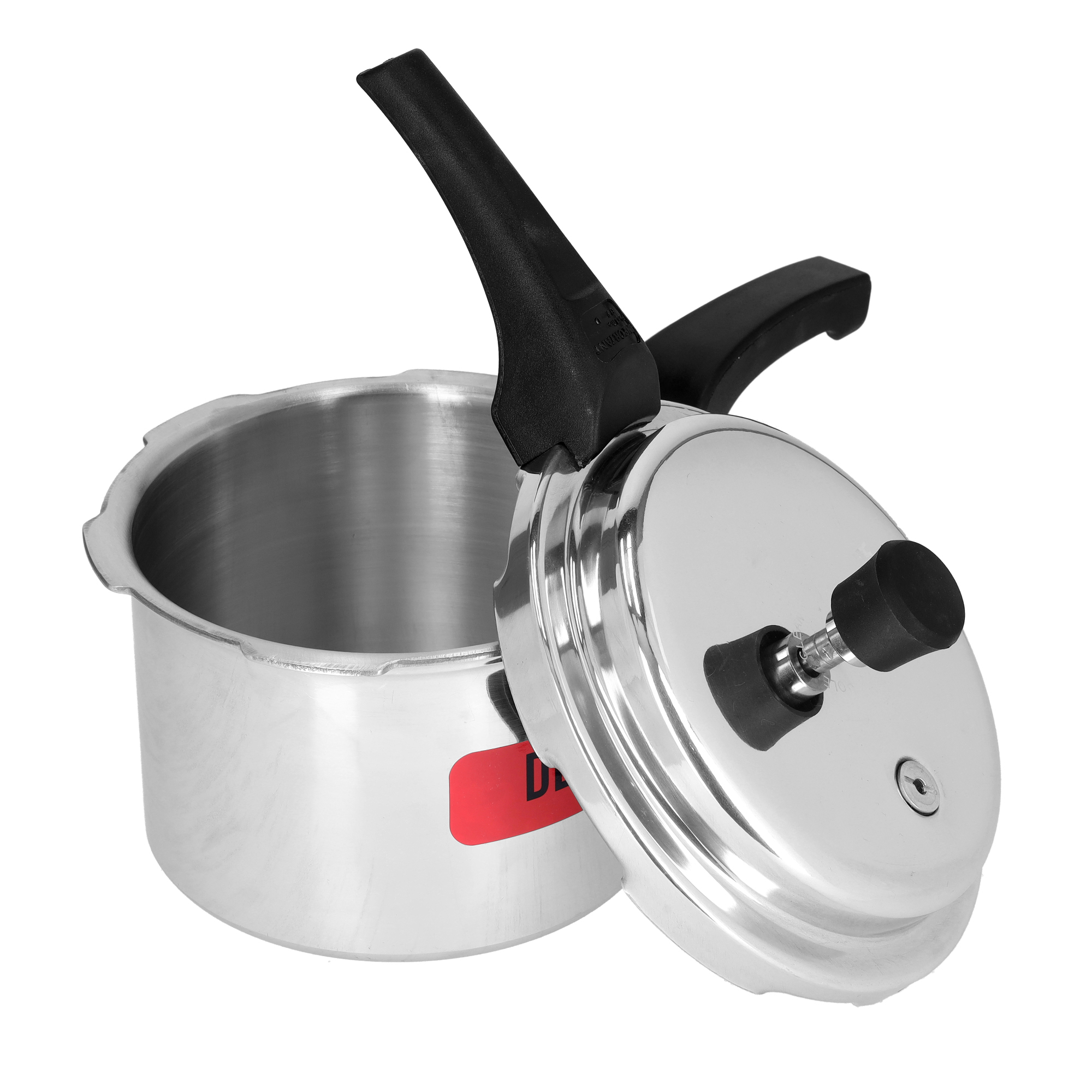 Delcasa DC1878 3L Stainless Steel Induction Base Pressure Cooker -  Lightweight & Durable Cooker with Lid, Cool Touch Handle and Safety Valves  - Ideal for Gas and Solid Hotplates