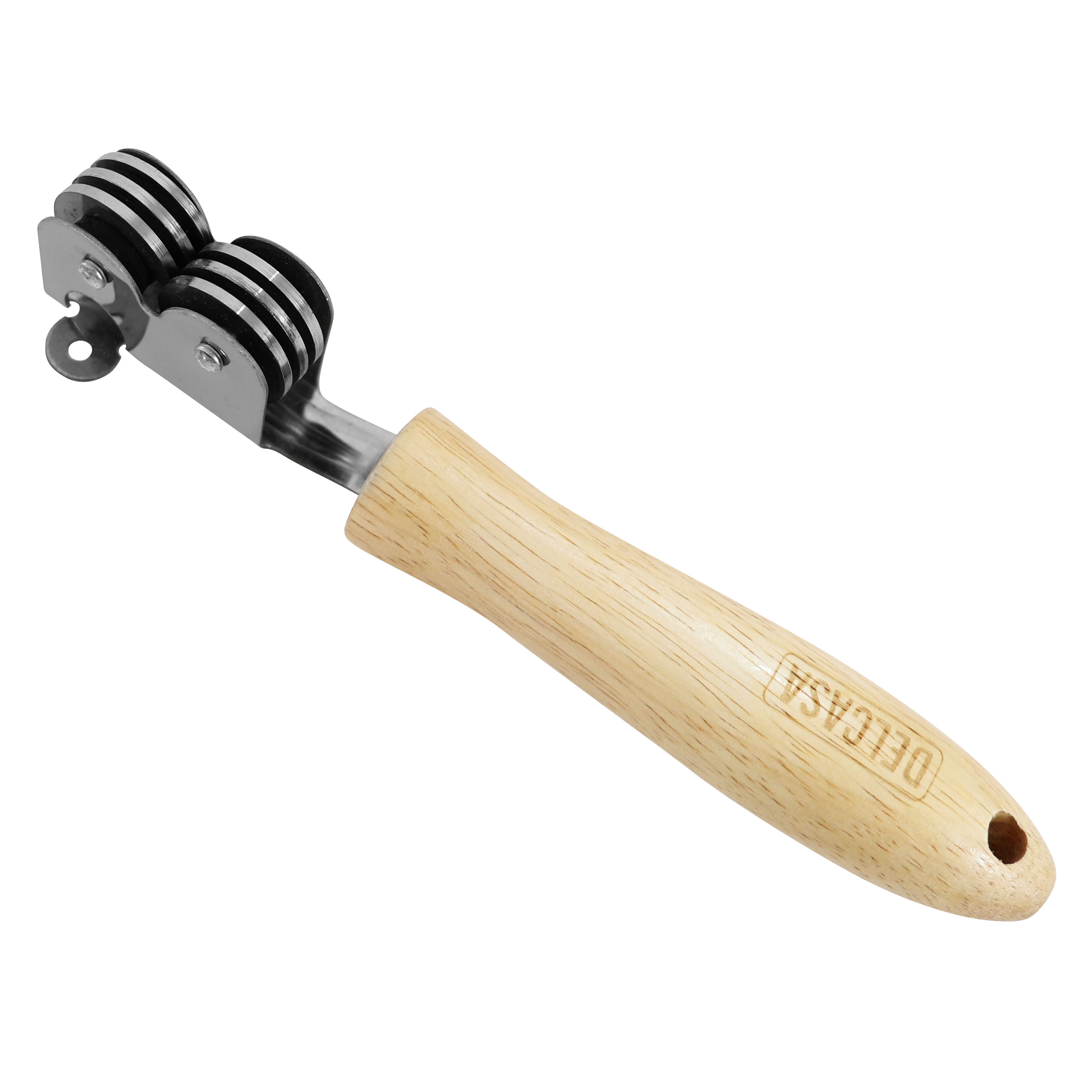 Delcasa Stainless Steel Knife Sharpener With Wooden Handle