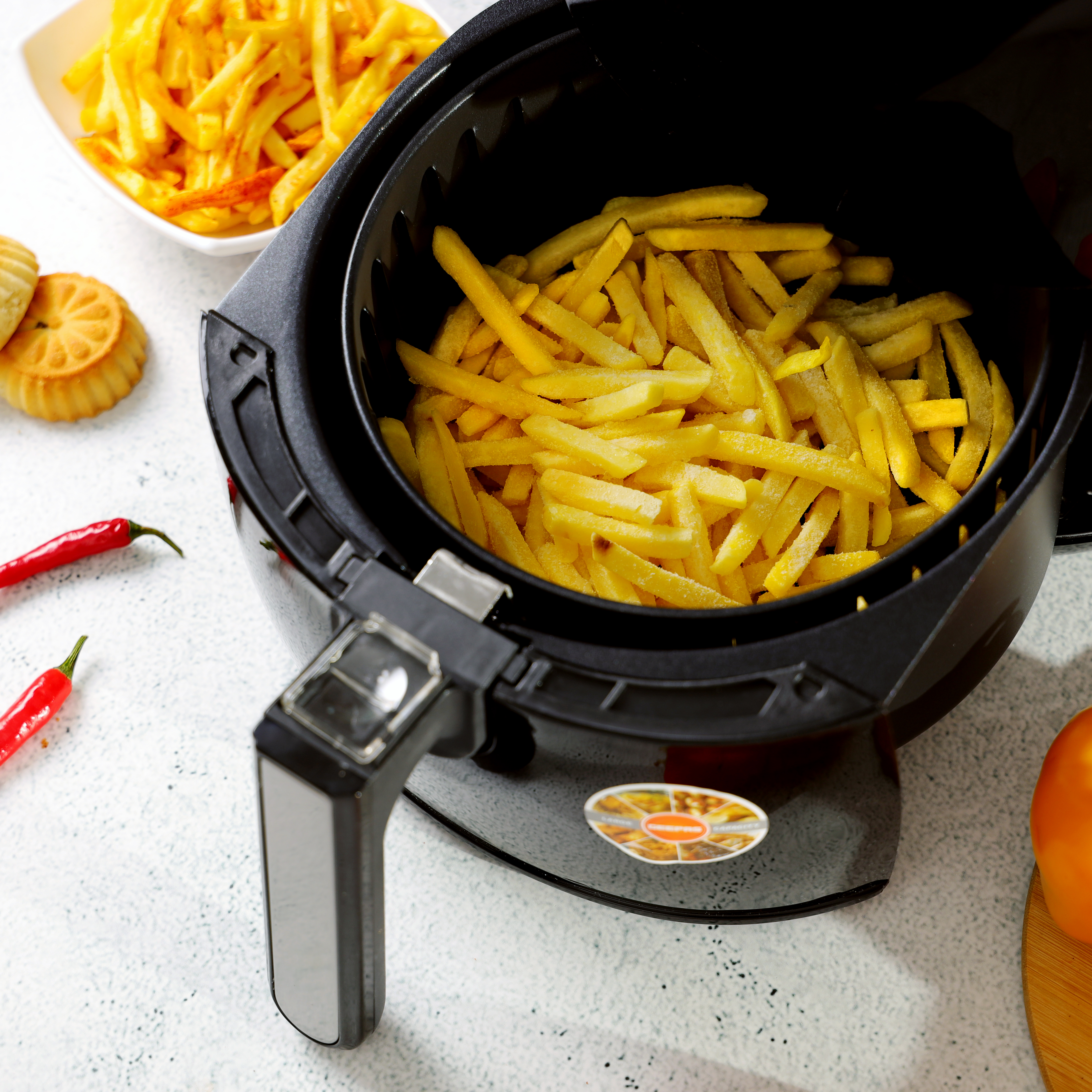 12L Air Fryer Rotary Portable Versatile and Visible Food Control Air Fryer  Oil Free Low Fat Frying Chips for Travel large capacit