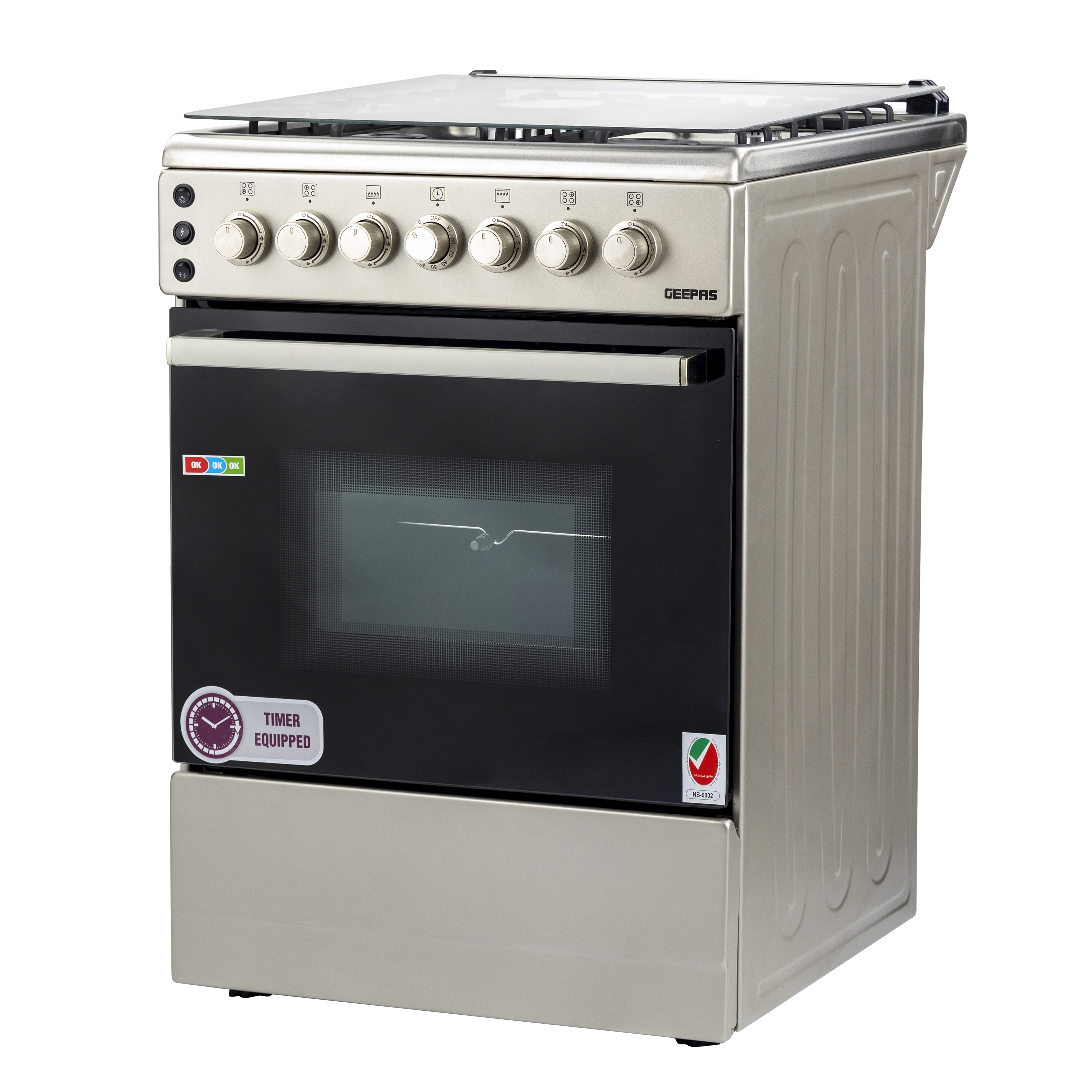 Buy Geepas 60*60 Cooking Range - 4 Gas Euro Pool Type Burners Convection  Single Oven, Heavy Duty Online in UAE - Wigme