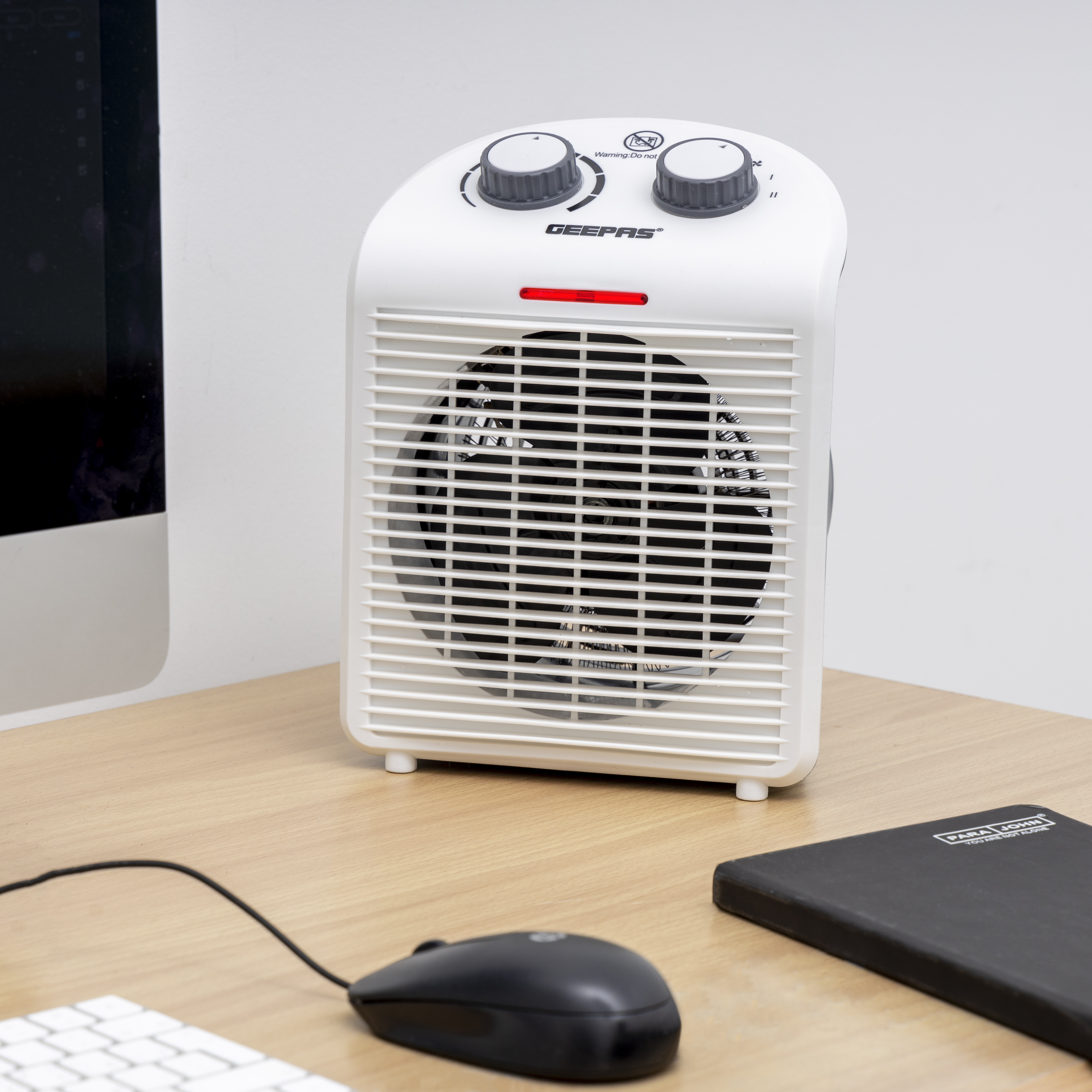 Fan Heater With 2 Heat Setting, GFH28520 | Adjustable Thermostat |  Cold/Warm/Hot Wind Selection | Overheat Protection | 2 Heat Settings |  Power Indicator Light