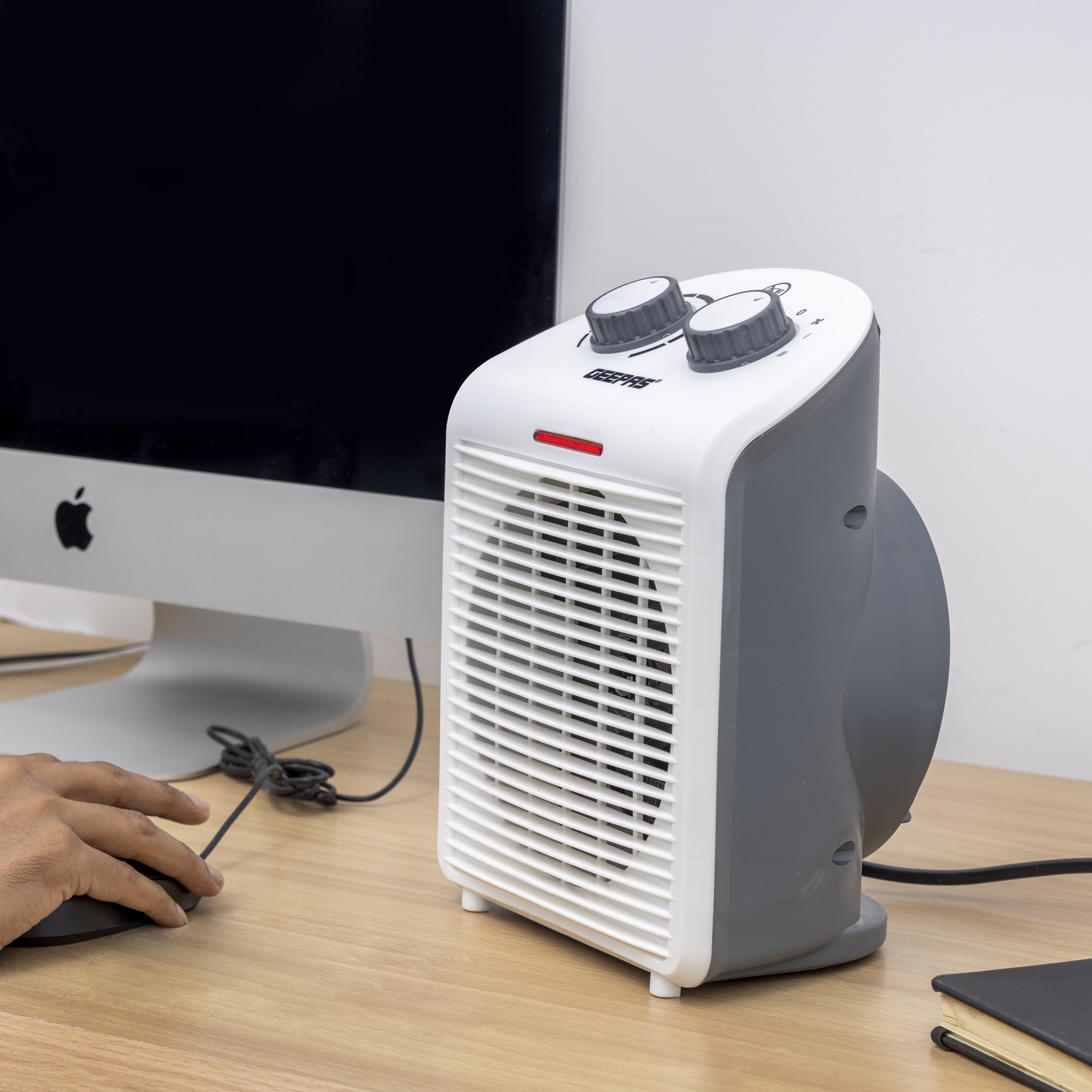 Fan Heater With 2 Heat Setting, GFH28520 | Adjustable Thermostat |  Cold/Warm/Hot Wind Selection | Overheat Protection | 2 Heat Settings |  Power Indicator Light