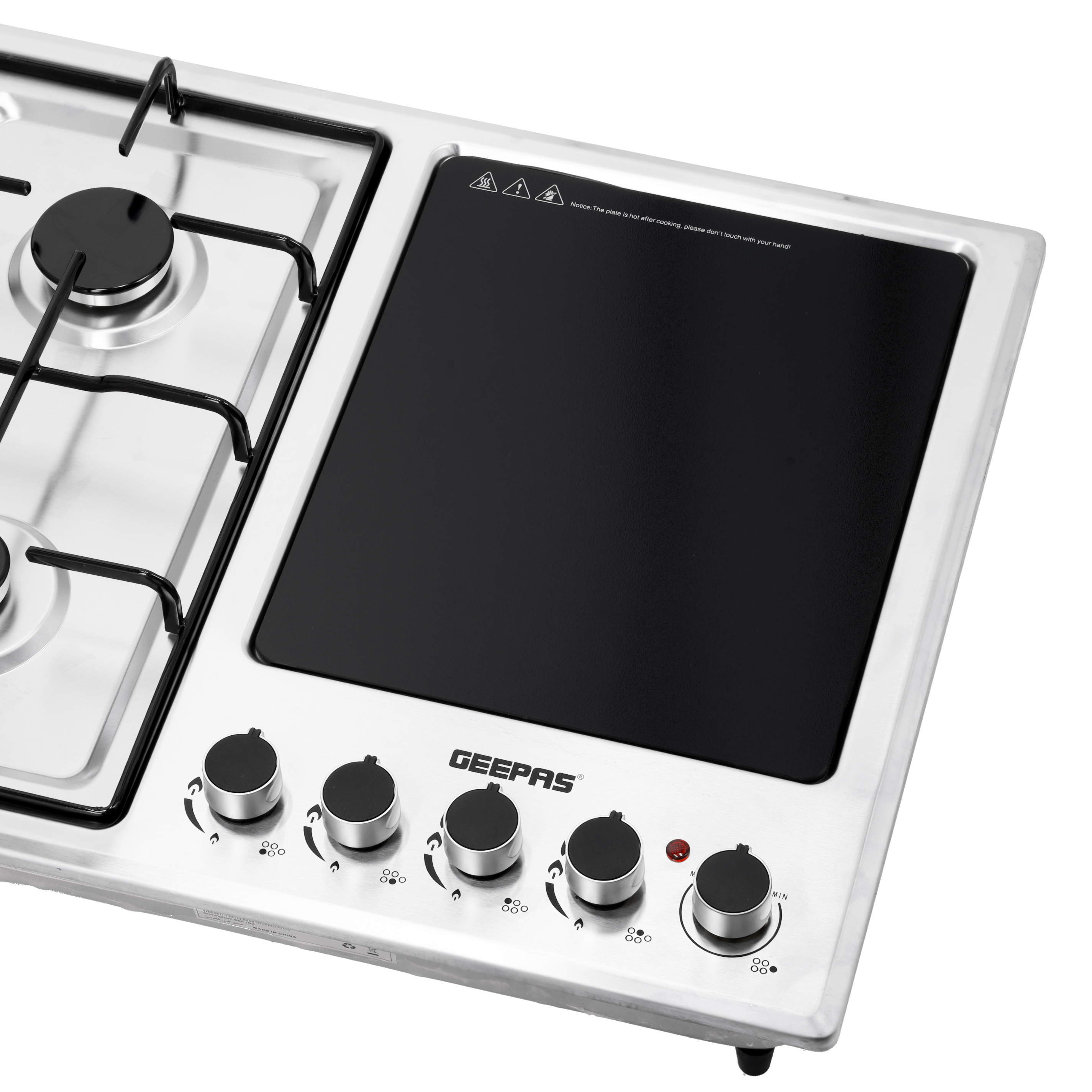 gas hob with hot plate