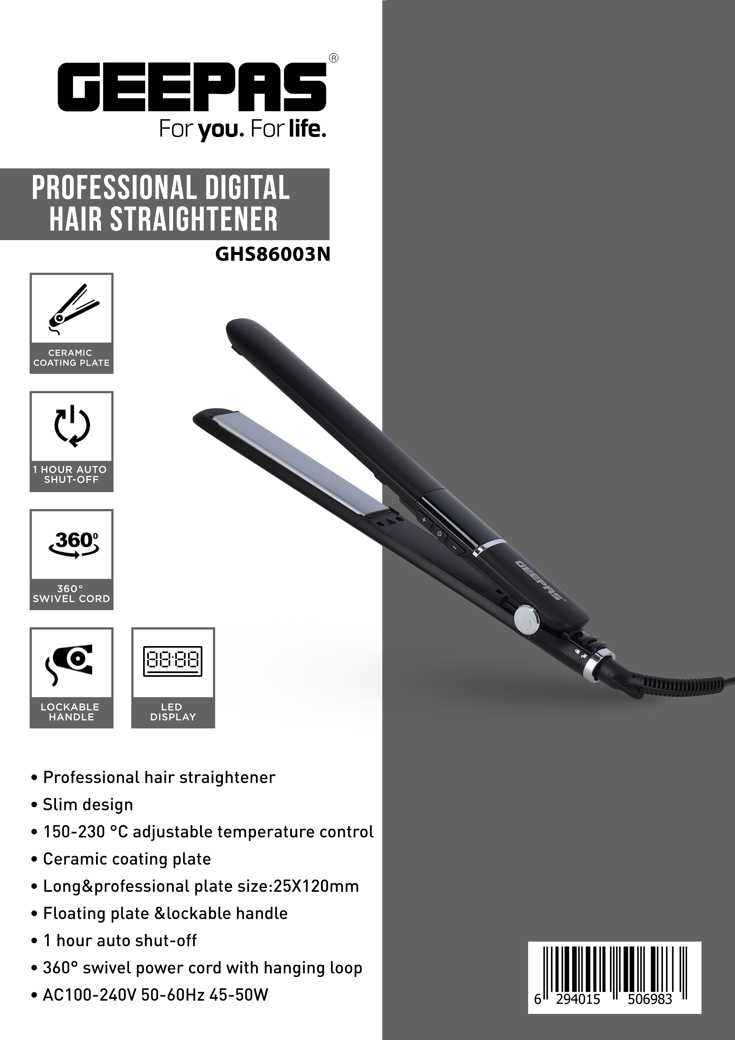 Buy Geepas Pro-Slim Hair Straightener Online in UAE - Wigme