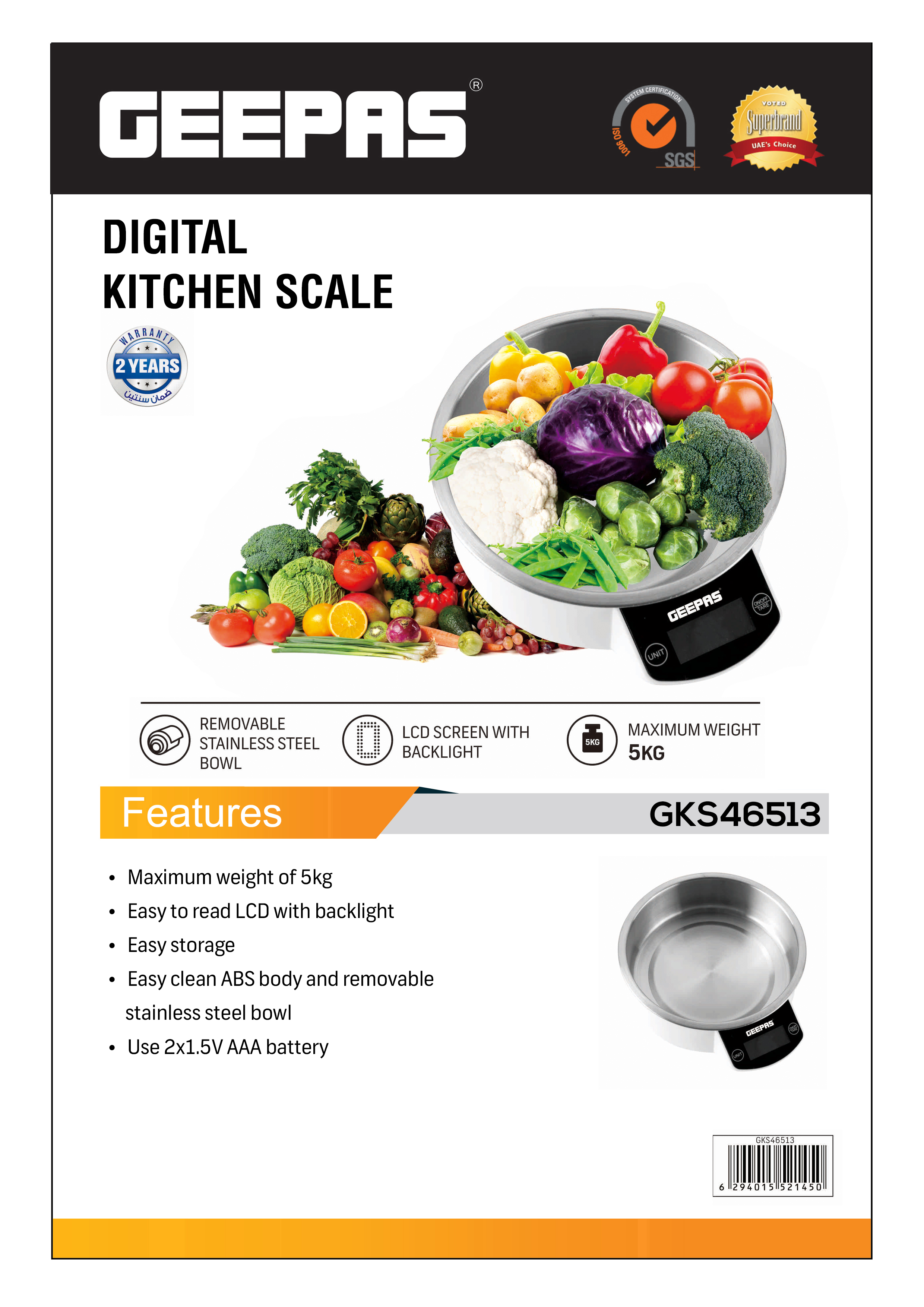Buy Geepas Kitchen Analog Kitchen Scale - Kitchen Food Scale And  Multifunction Weight Scale Online in UAE - Wigme