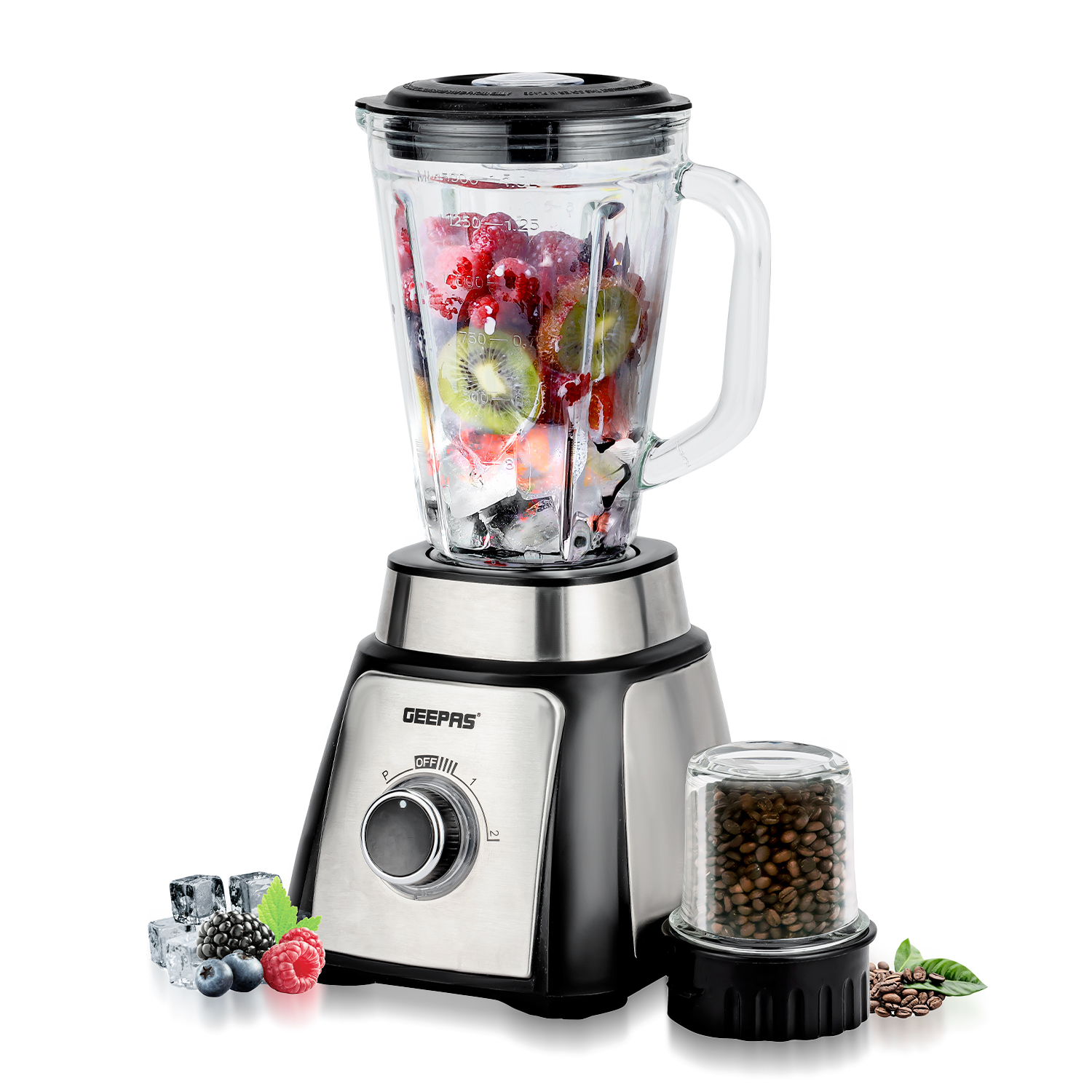 2-in-1 Blender with 1.5L Glass Jar, Smart Lock, GSB44076UK