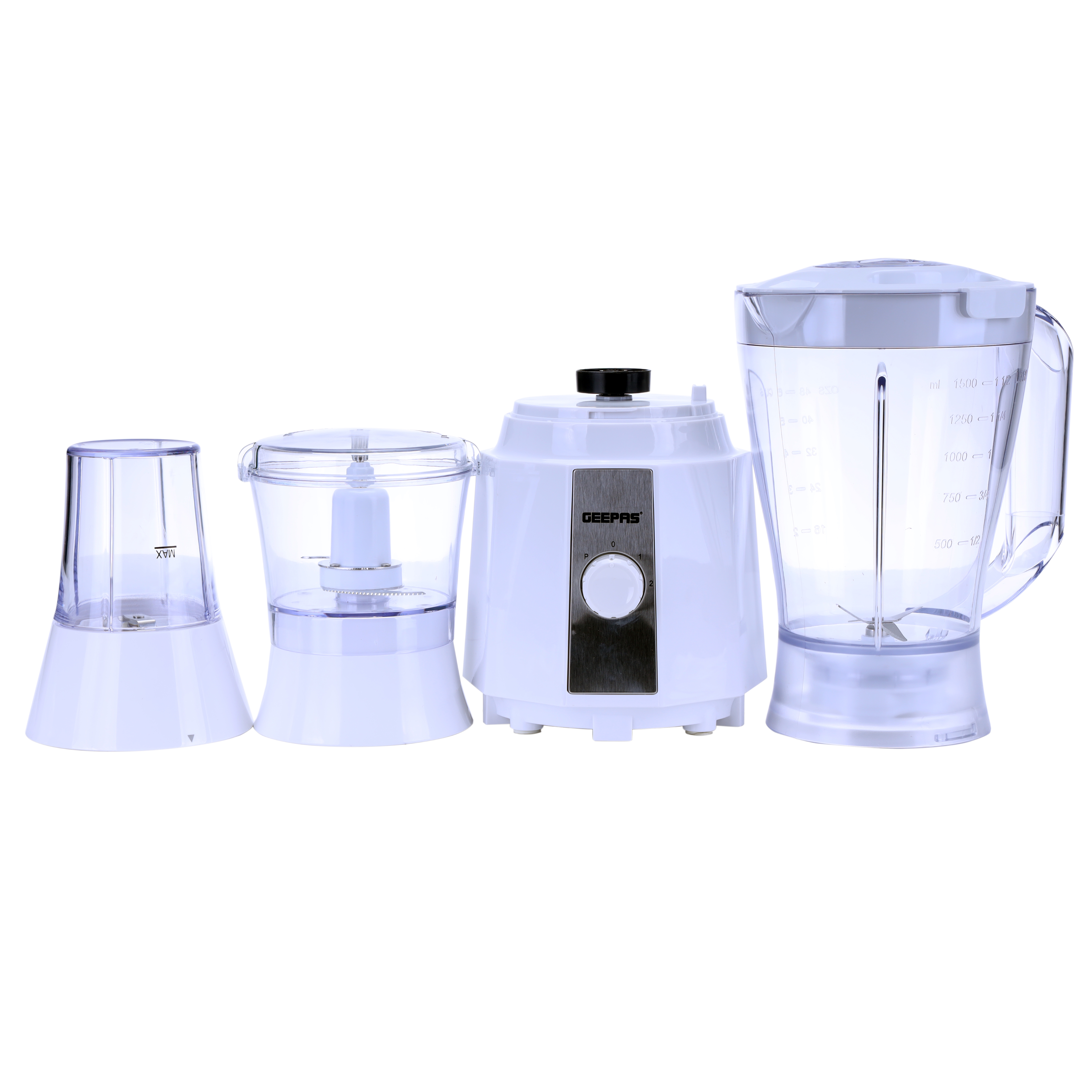 Geepas 400W 3 in 1 Multifunctional Blender, Stainless Steel Blades, 2  Speed Control with Pulse, Dry Mill & Mincer Included