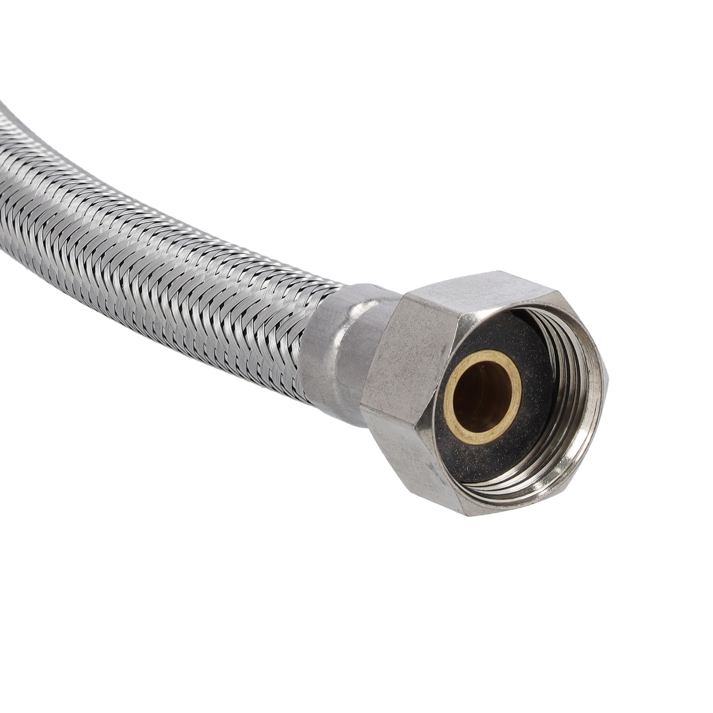 HFS(R) 1/2 Male NPT Stainless Steel Braided Hose 24 Length PTFE Liner  300PSI