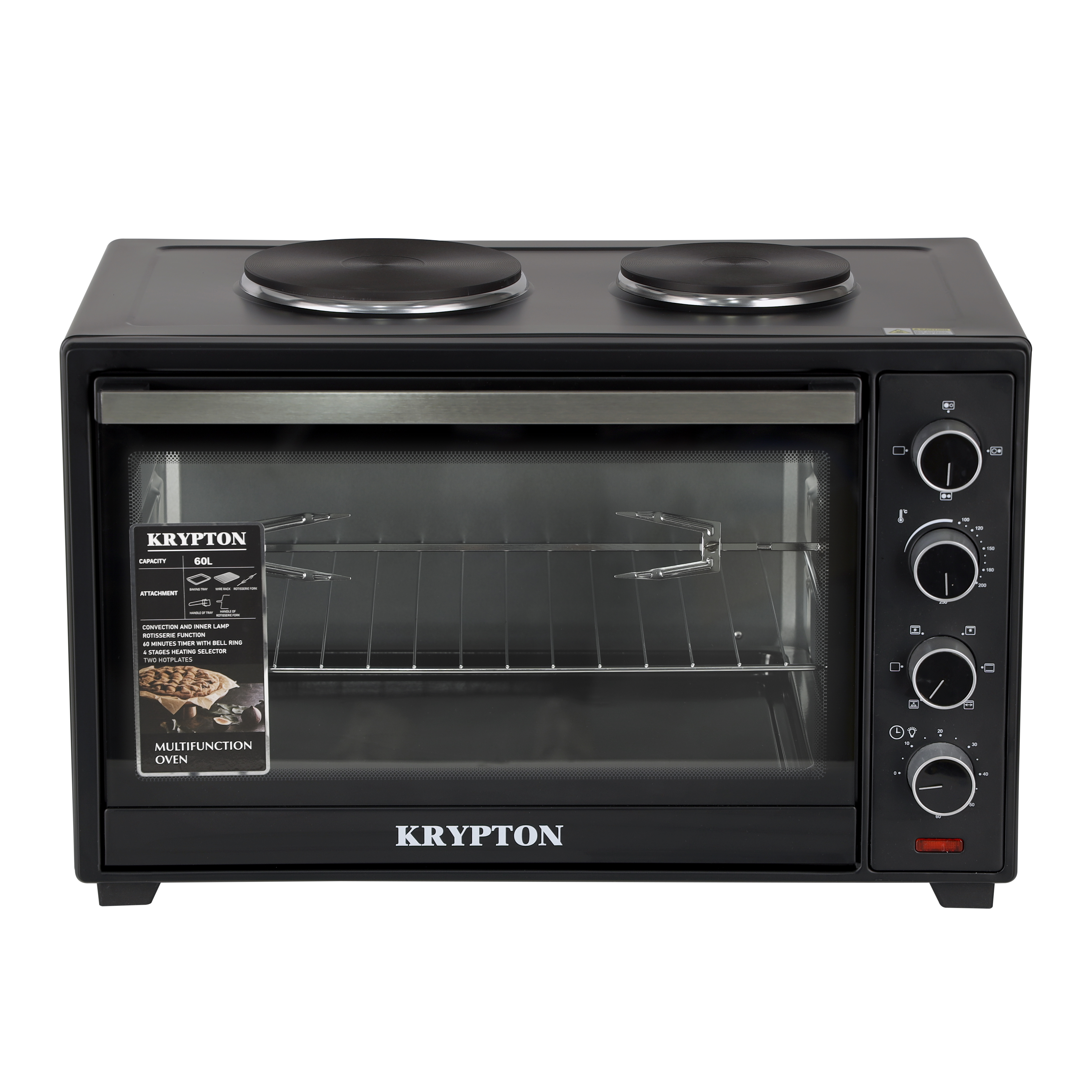 Mini Oven with Rotisserie & Convection 60L Electric 2000W & 60 Minutes  Timer