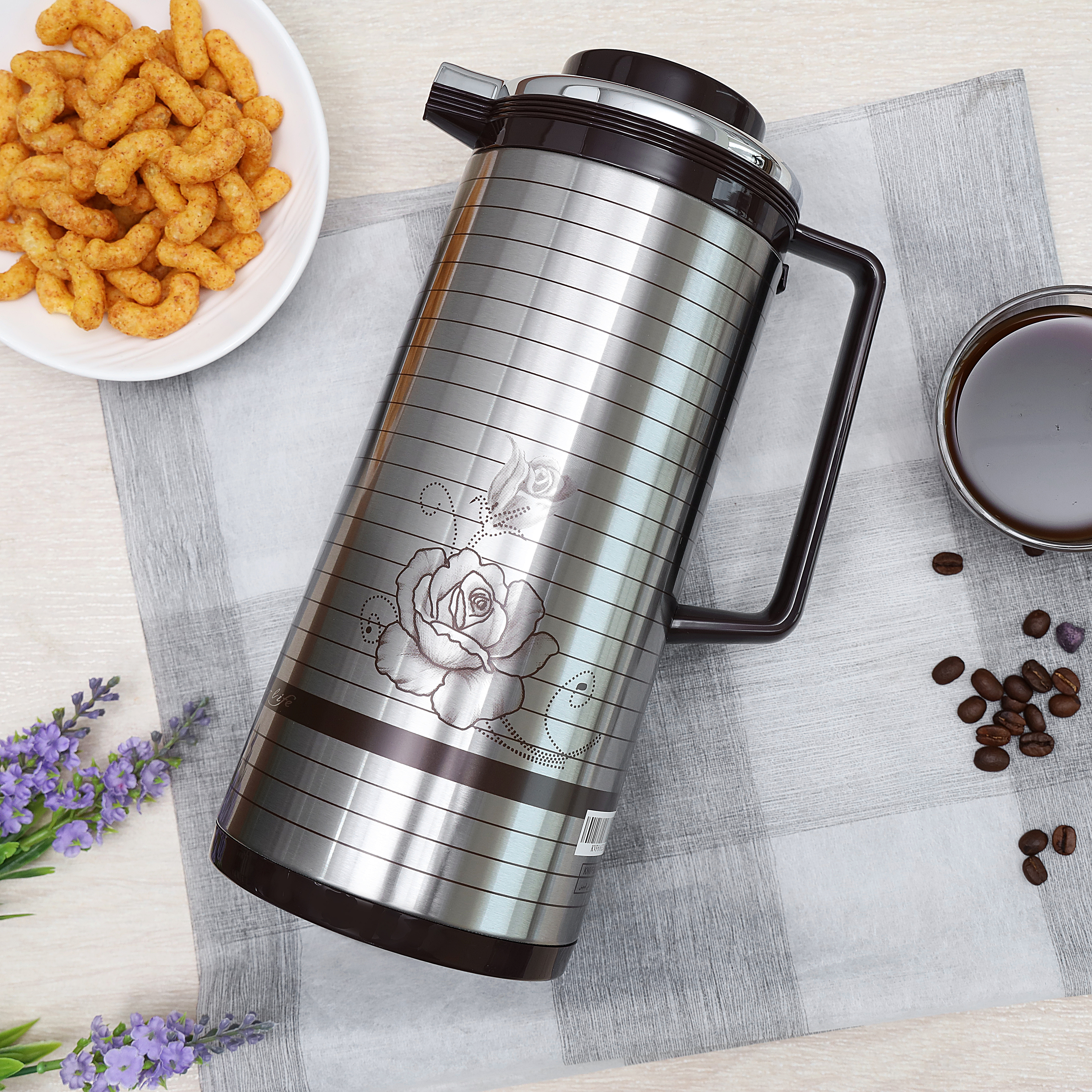 Geepas 1.3L Hot & Cold Vacuum Flask - Double Walled Stainless Steel for Tea,  Coffee, Hot