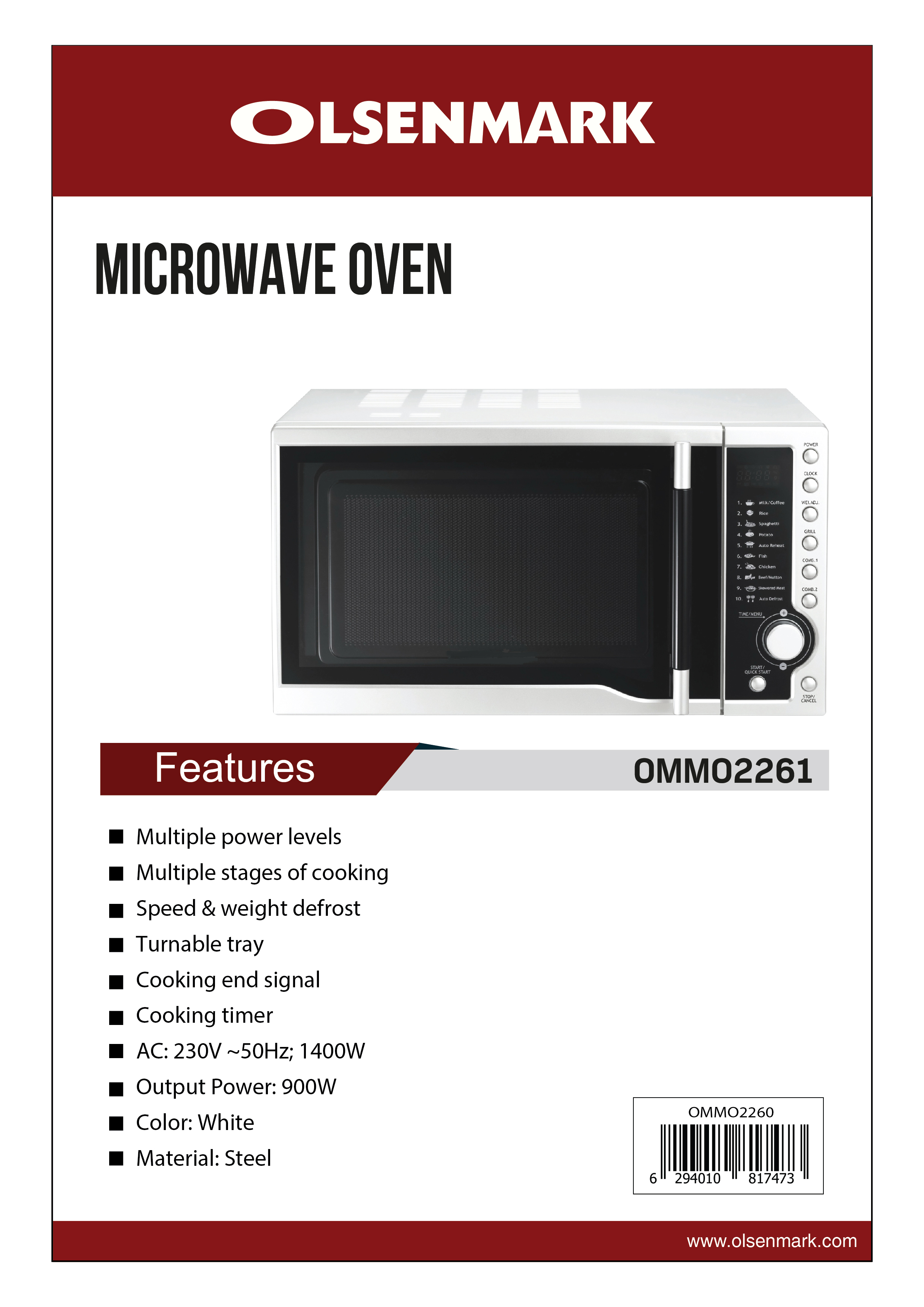 olsenmark microwave oven how to use