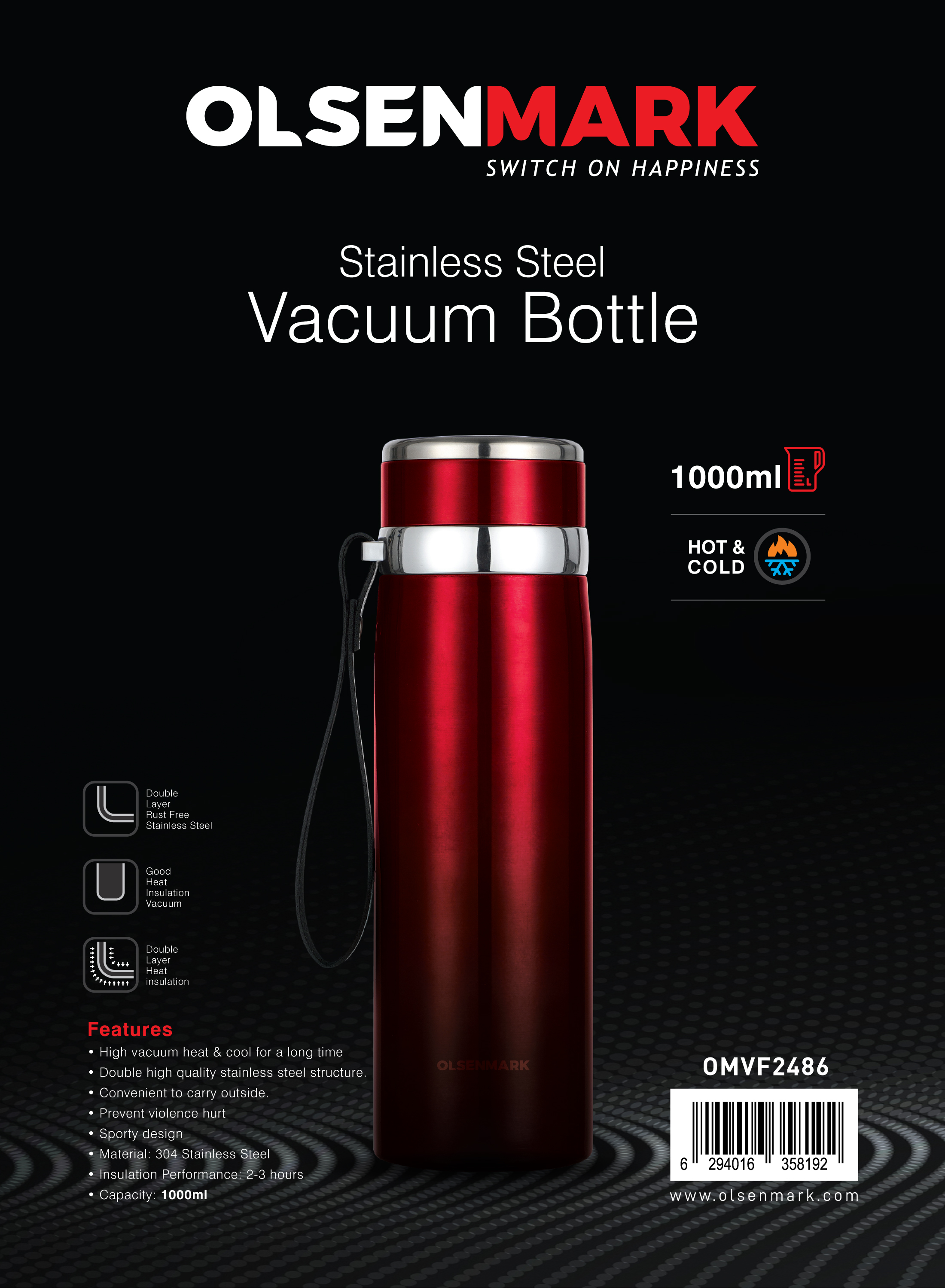 515 ml Double insulation stainless steel thermal reusable water