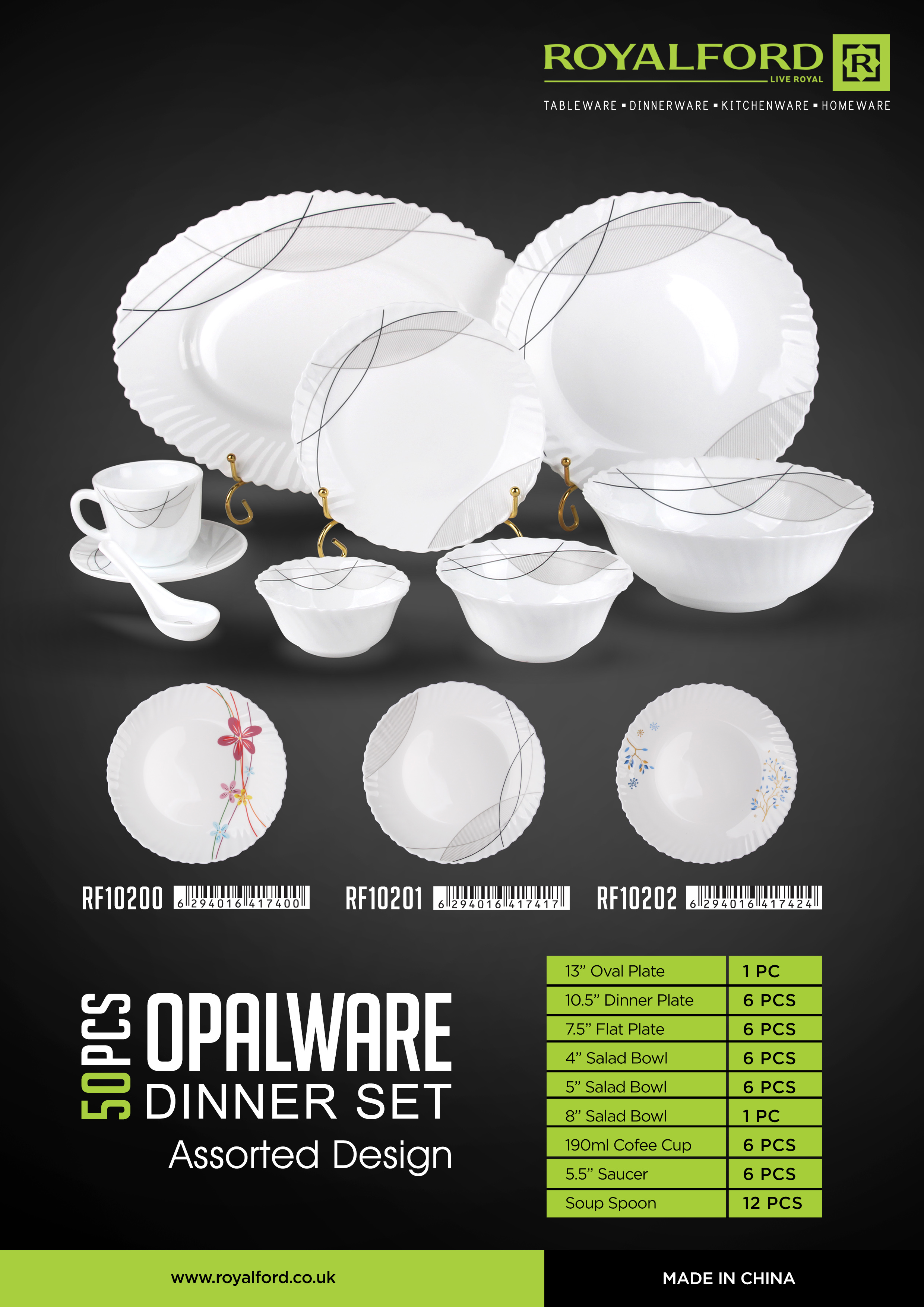 50Pcs Opalware Dinner Set