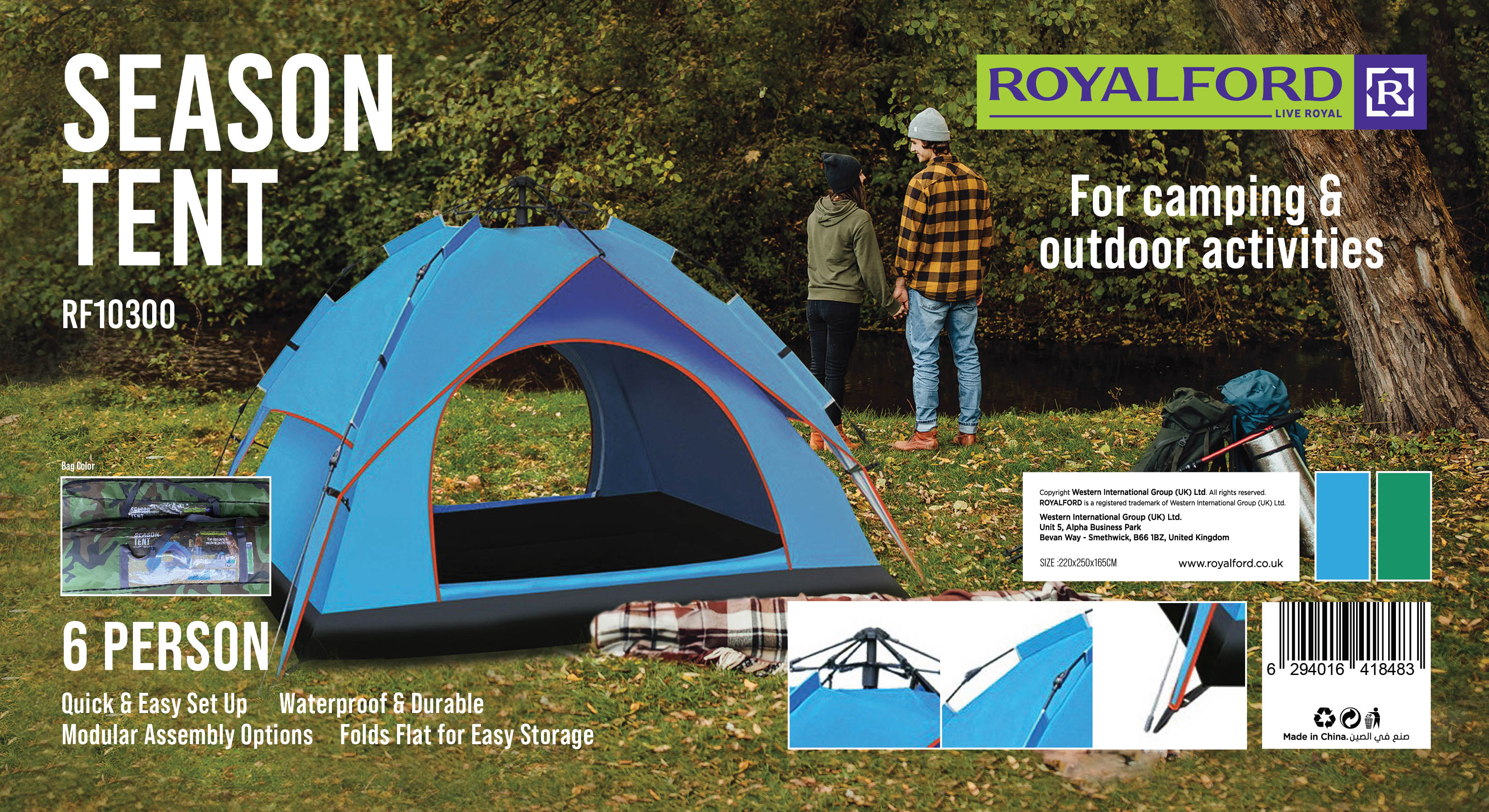 Easy set outlet up waterproof tent