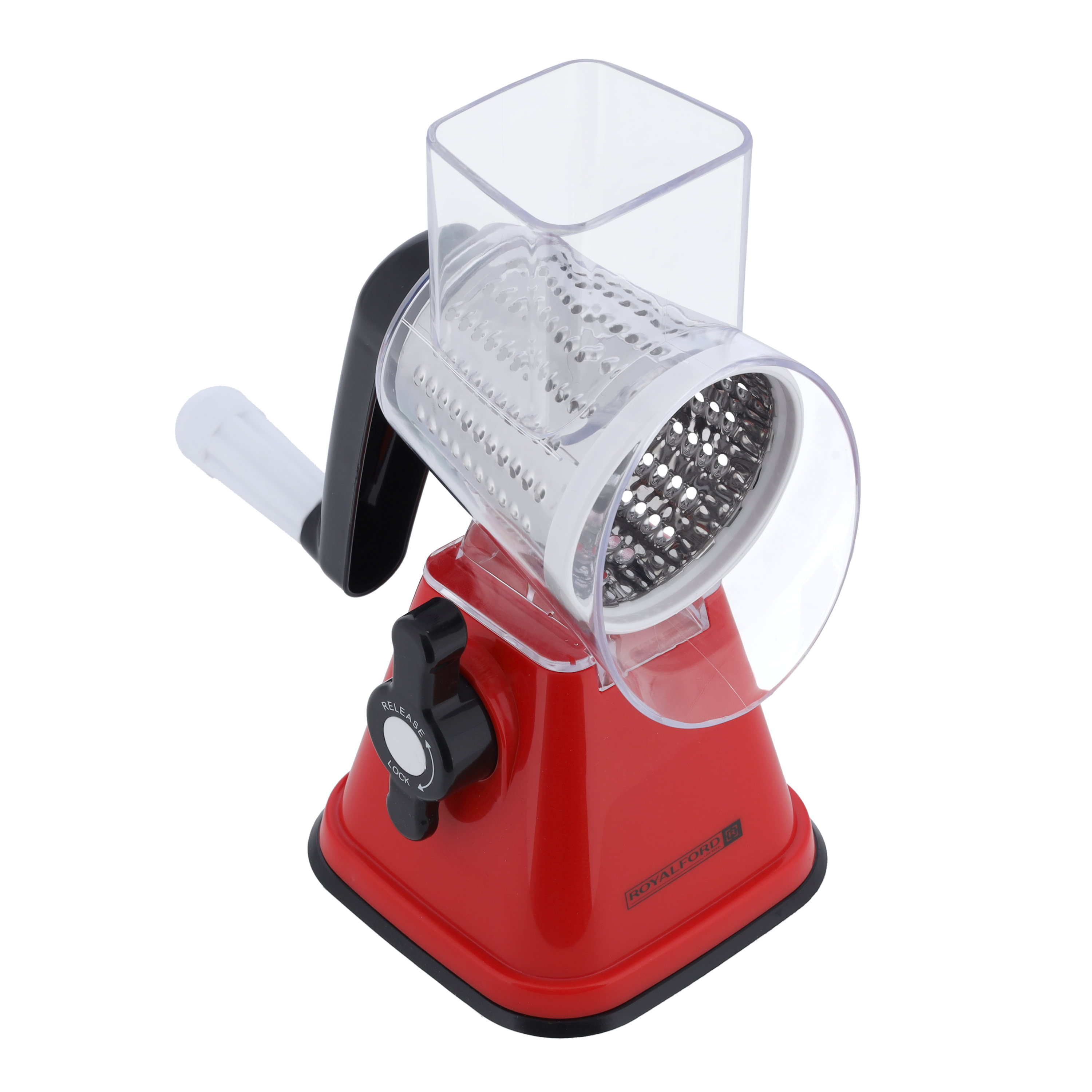 Vavan Kitchen 3-in-1 Rotary Cheese Grater with Handle - 3 Different Stainless Steel Blades, Easy Hand Crank, Strong Suction Holds Secure to Counter