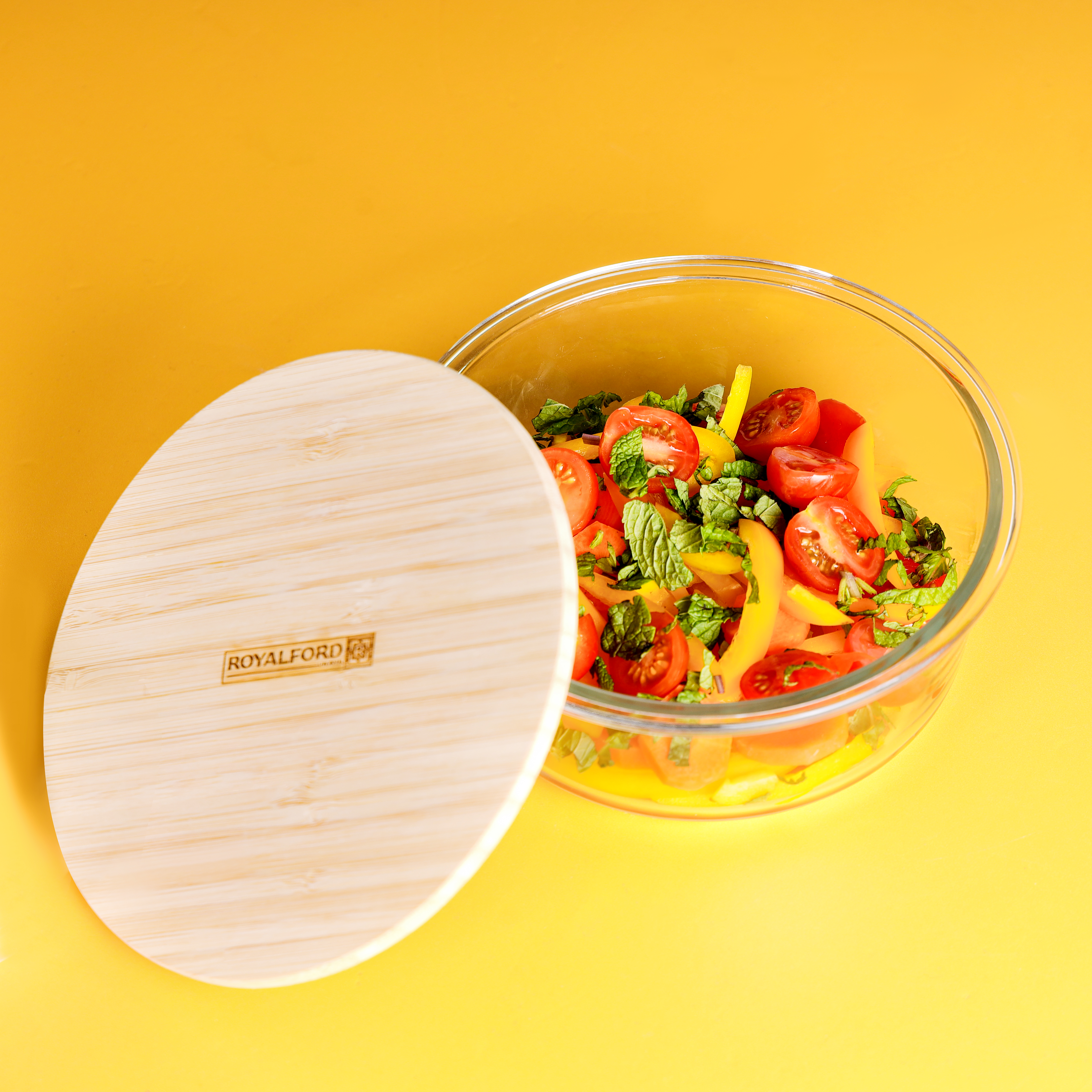 Borosilicate Glass Container with Bamboo Lid - 650ML