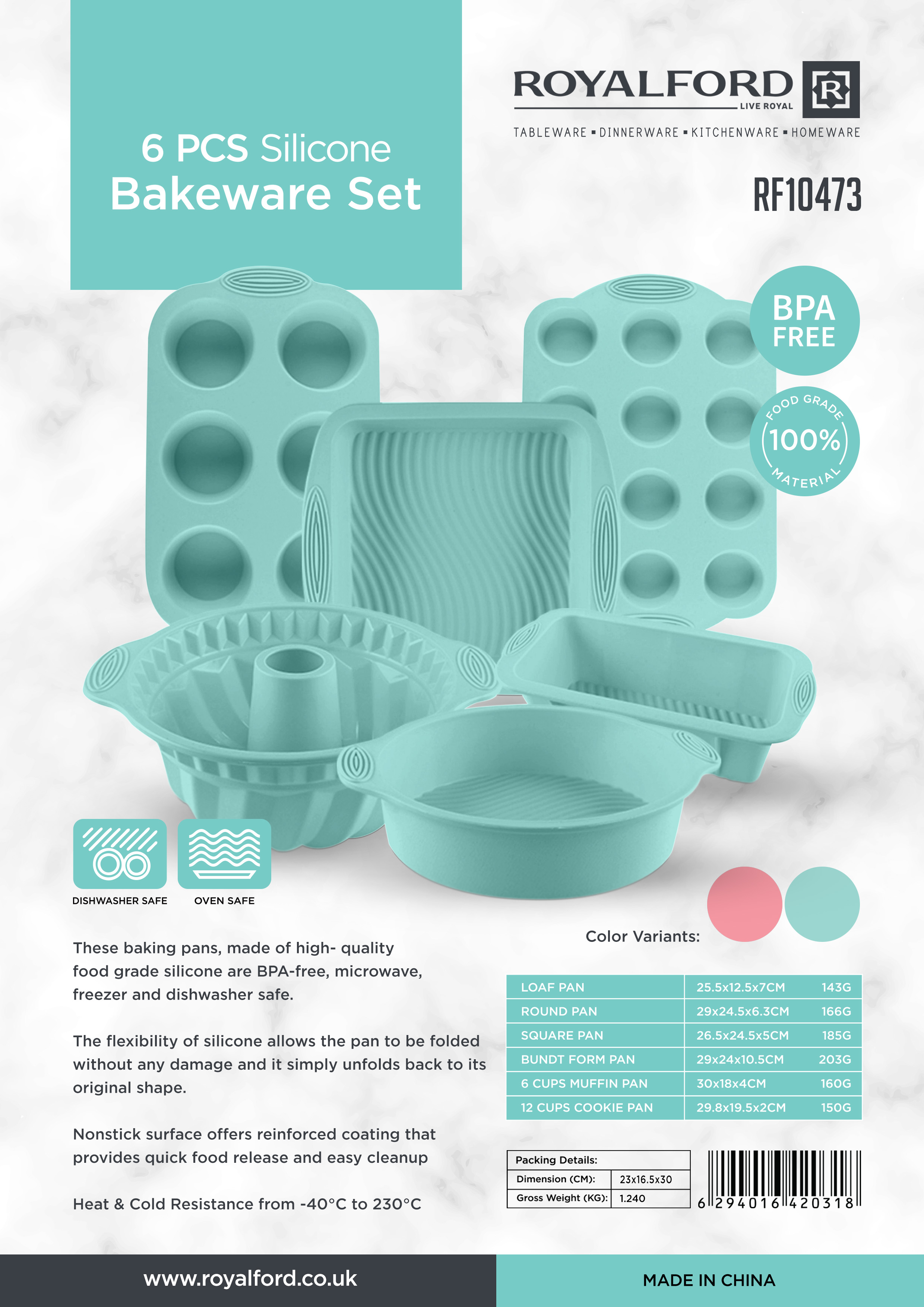 6Pcs Silicone Bakeware Set