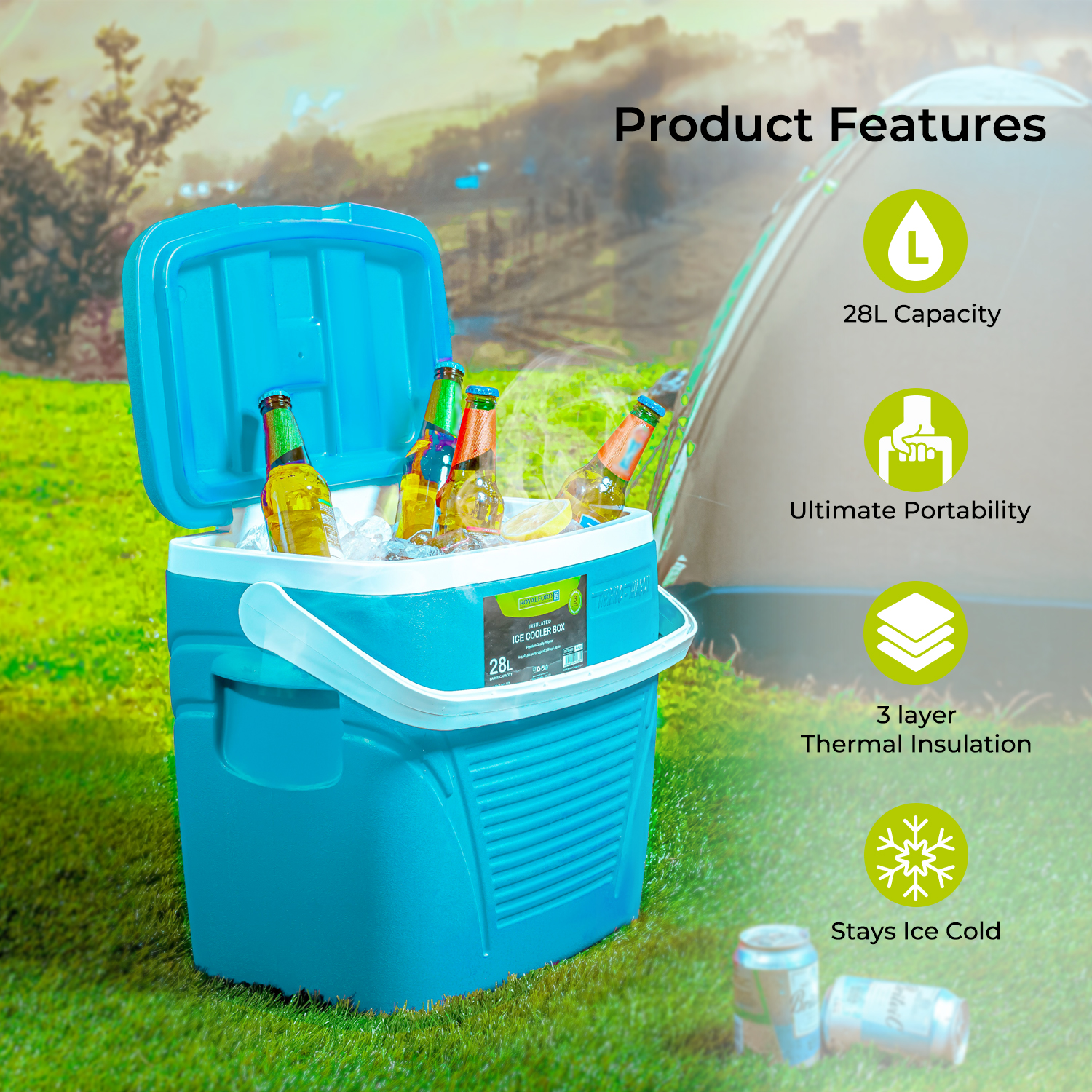 Large Cooler Ice Box Insulated Freezer Cool Box 8 Hours 10L/18L