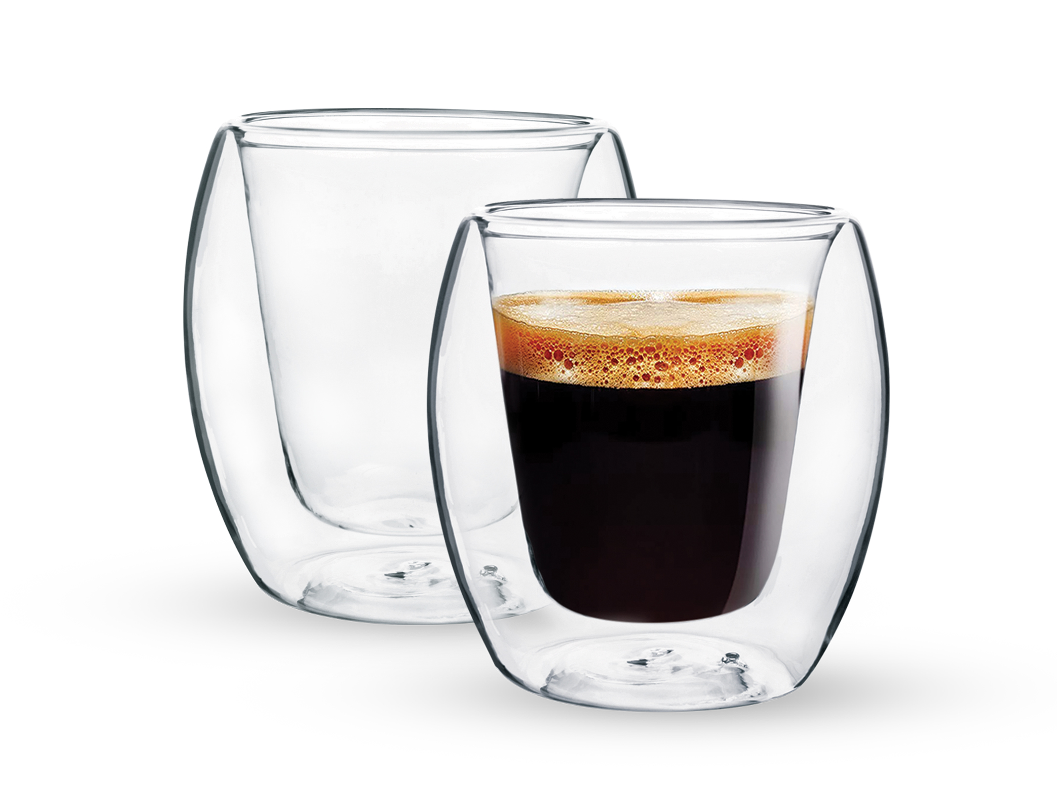 Double Wall Mug Set, 250ml Borosilicate Glass Cup, RF10528