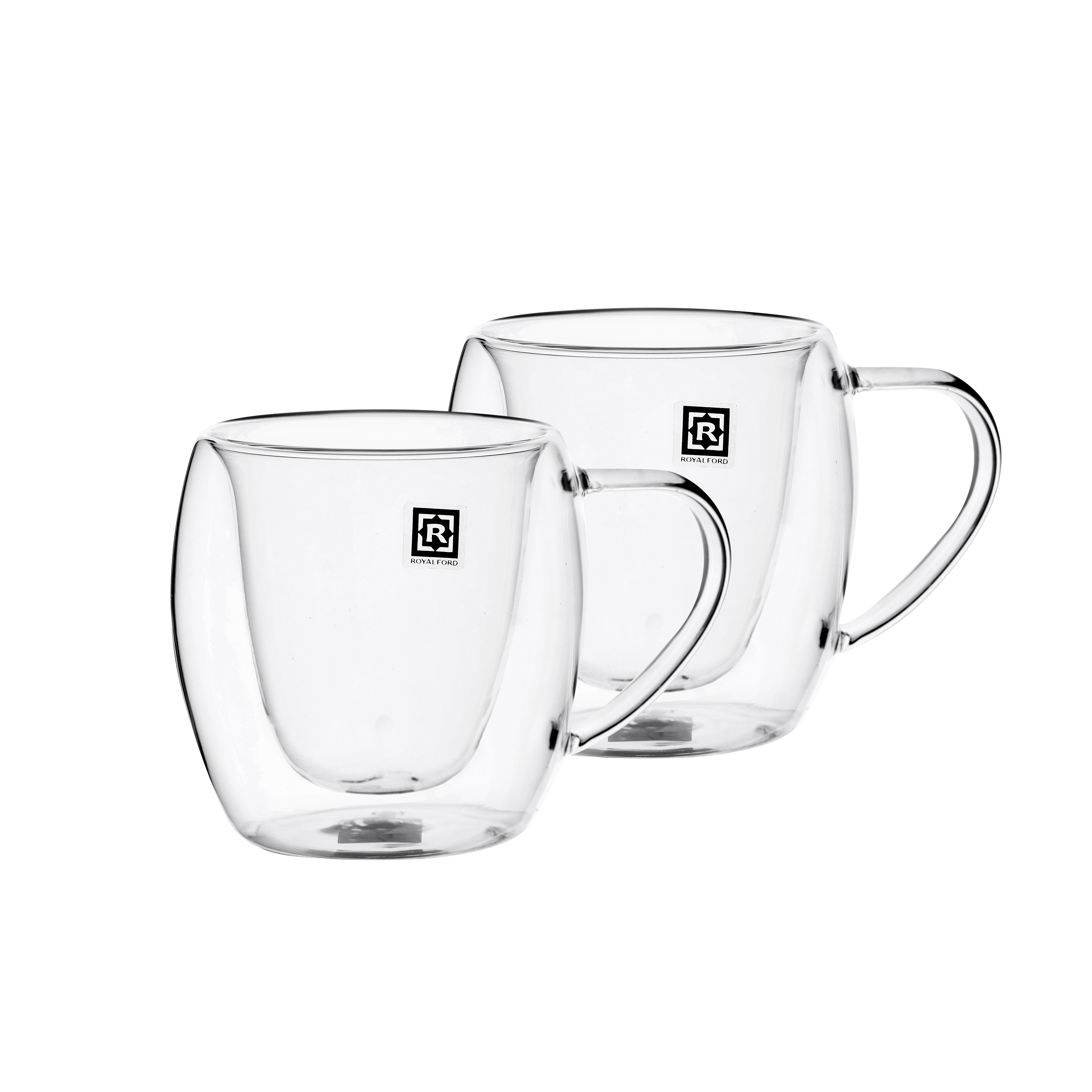 Double Wall Mug Set, 250ml Borosilicate Glass Cup, RF10528