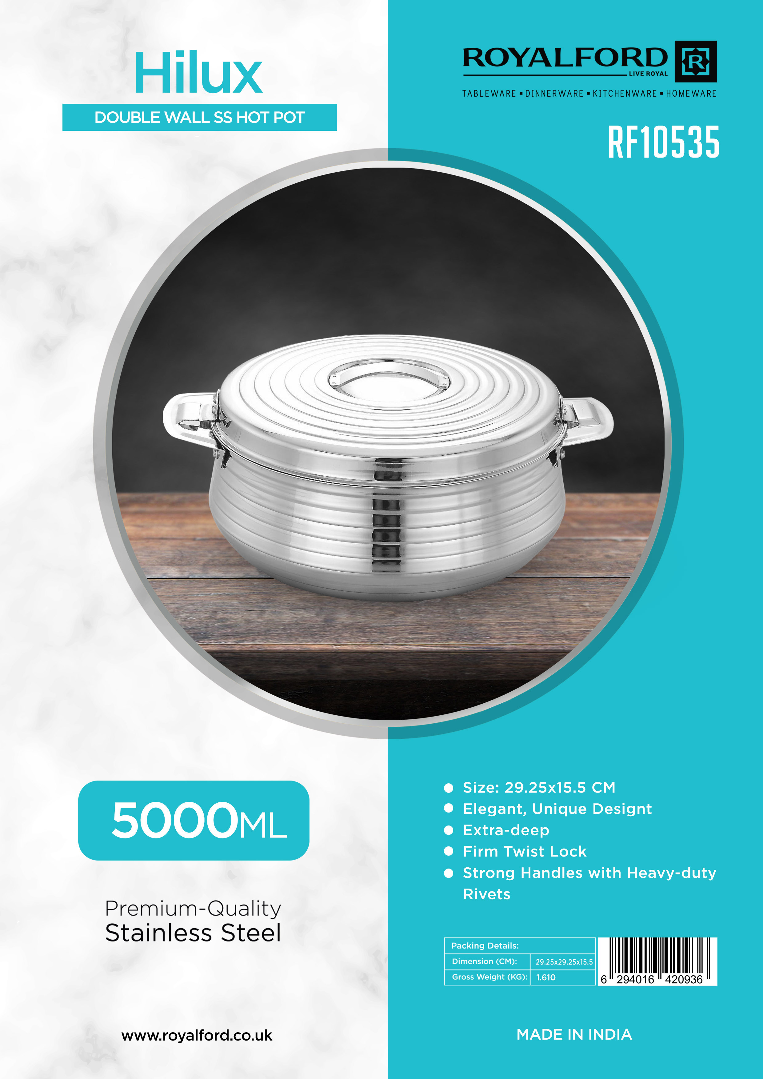 Hilux Stainless Steel Hot Pot 5000ML