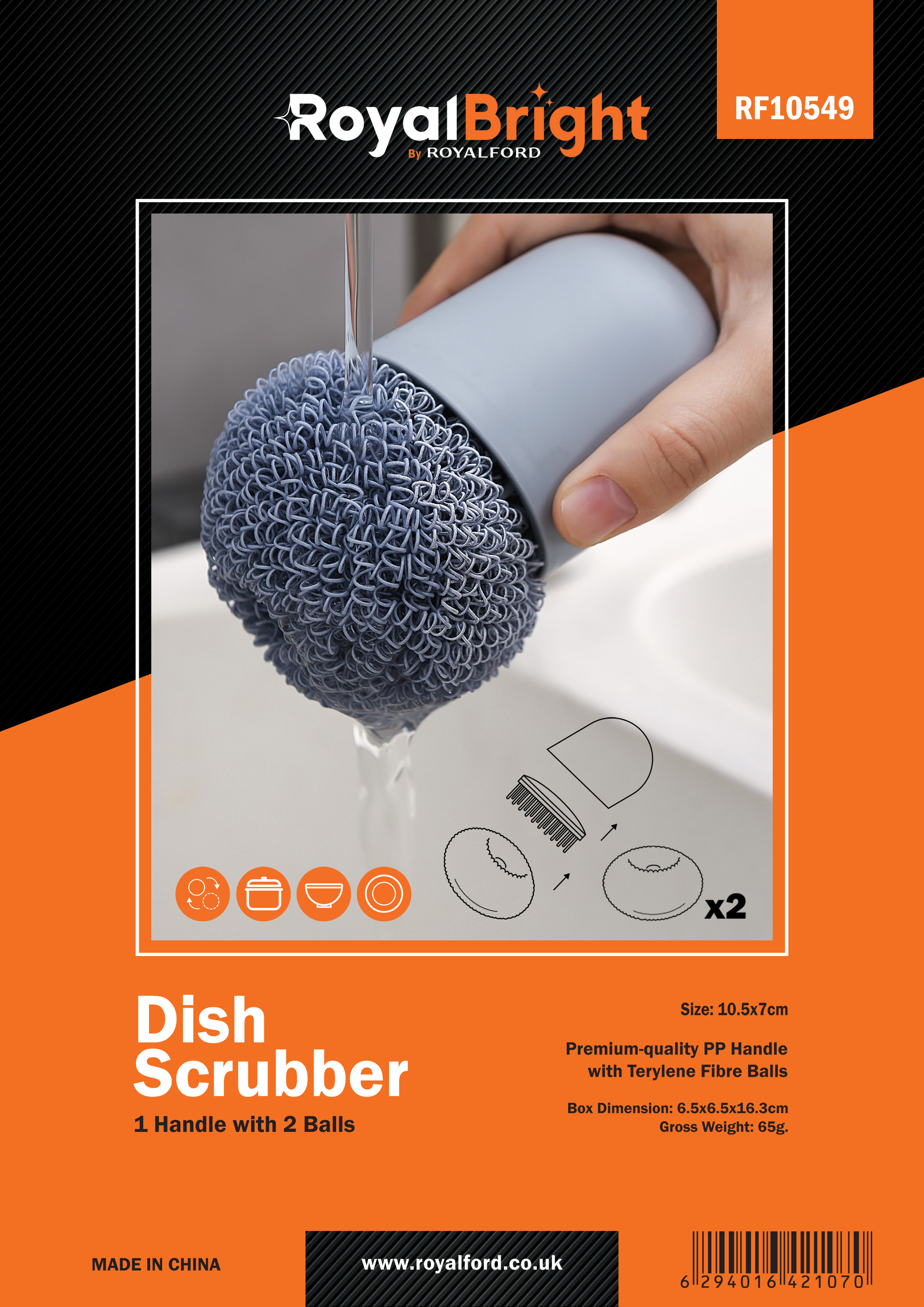 Dish Brush Round with Knob