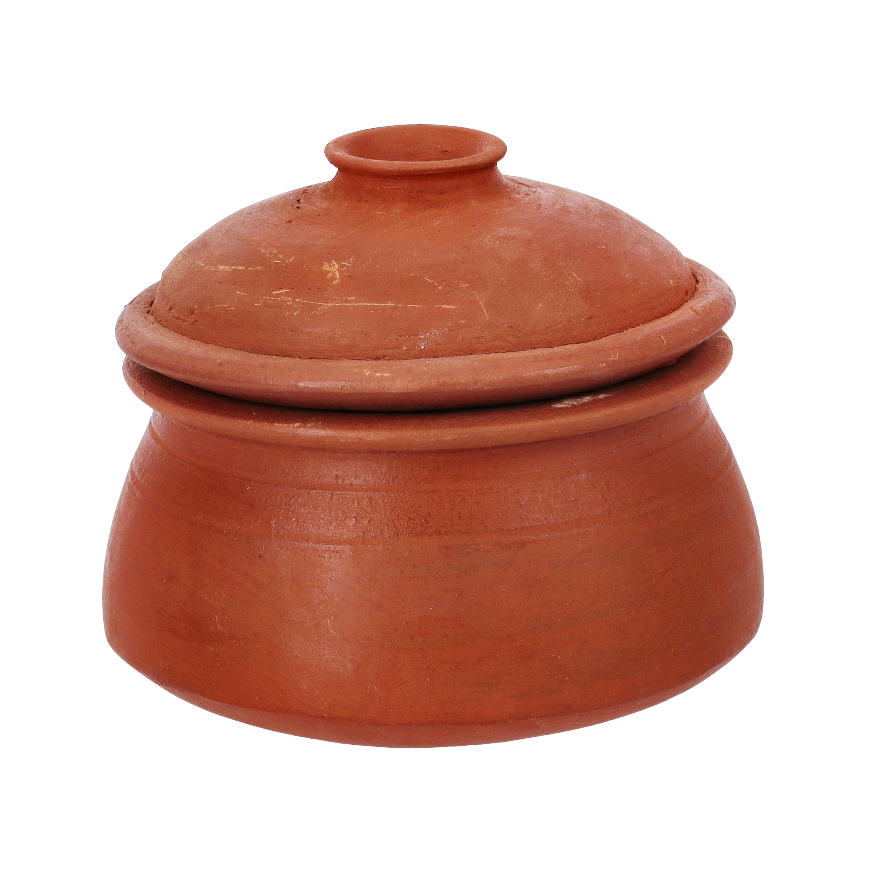 Small clay pot with a lid
