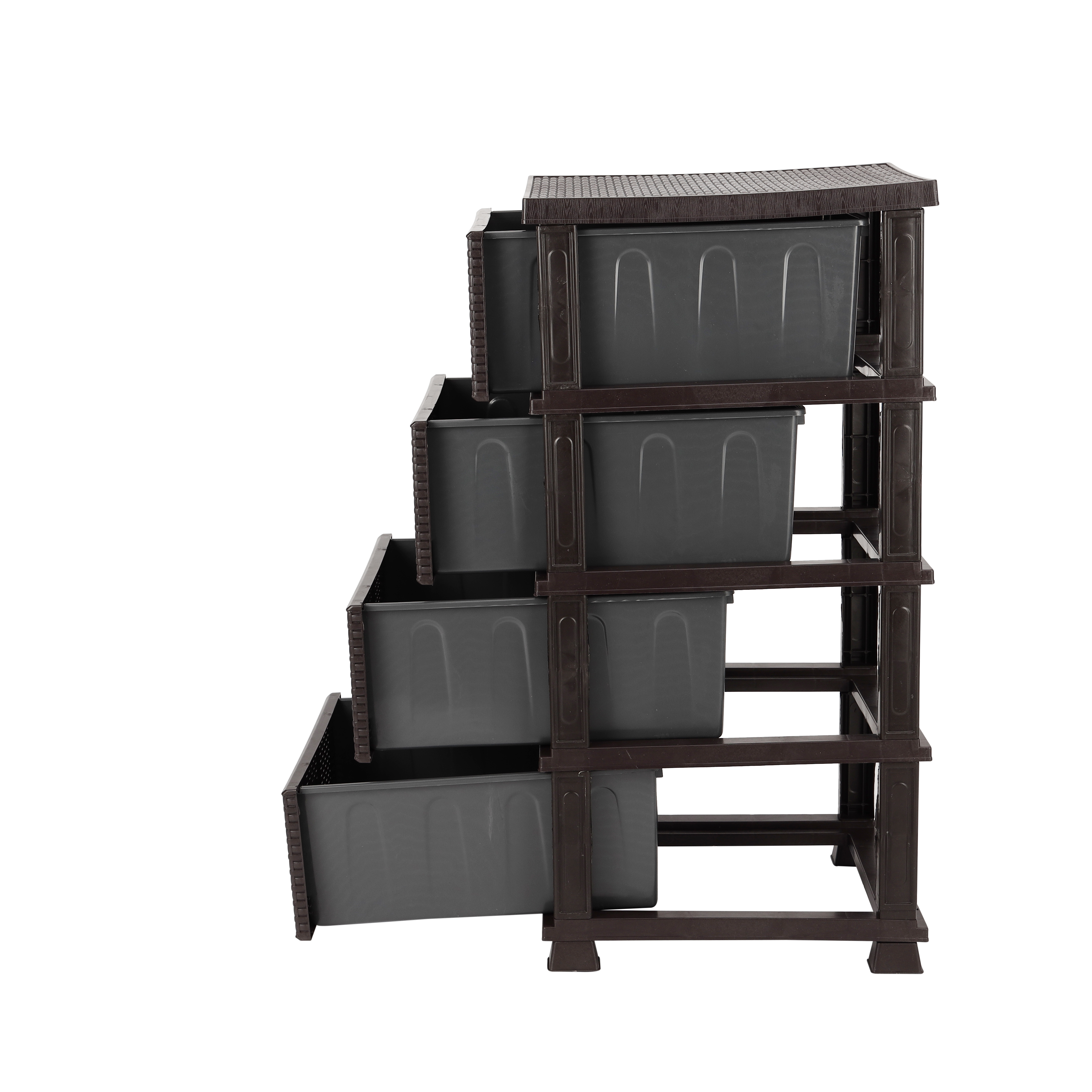 Royal Ford 4 Tier Rattan Storage Cabinet