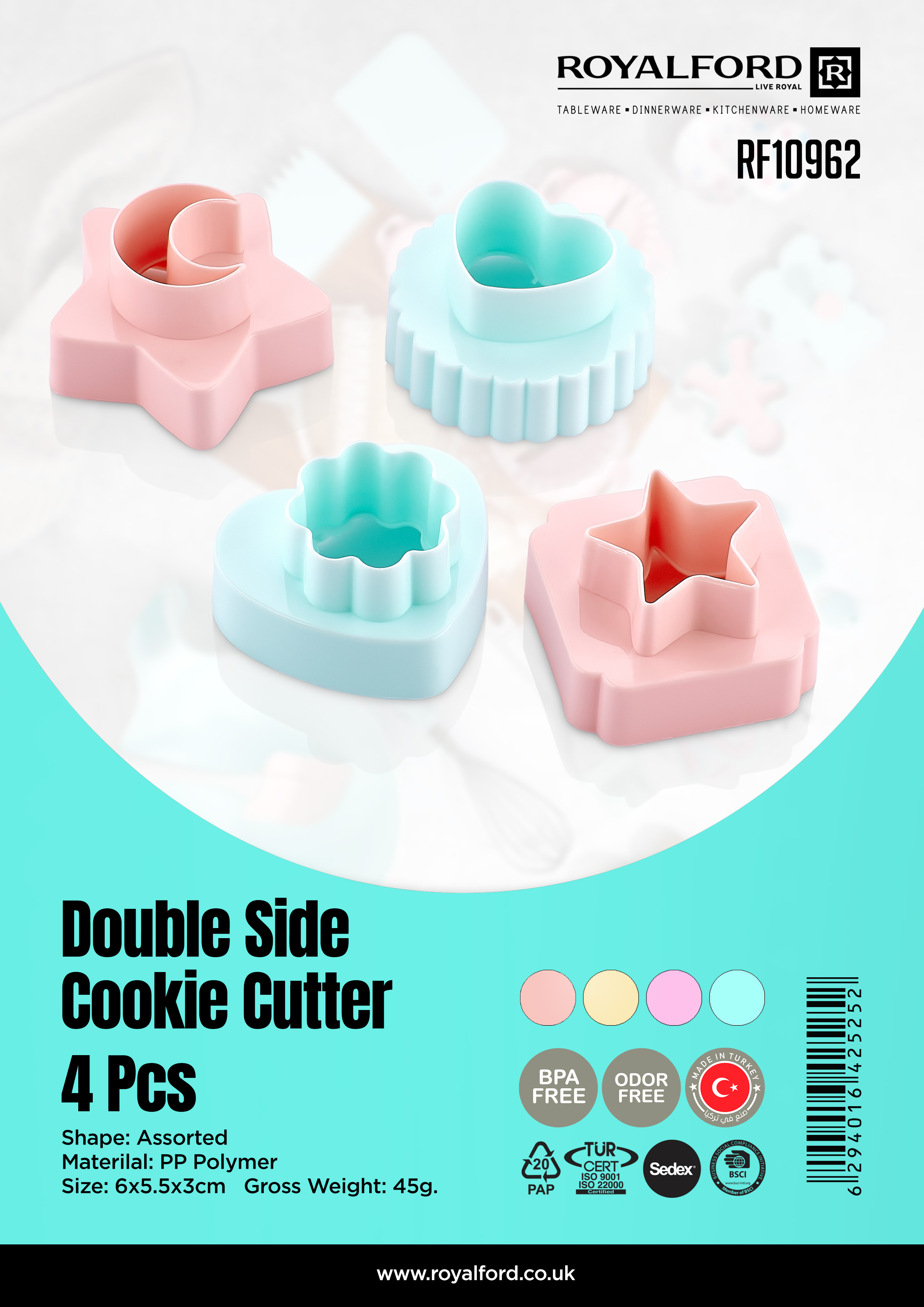 Double-Sided Cookie and Biscuit Cutter