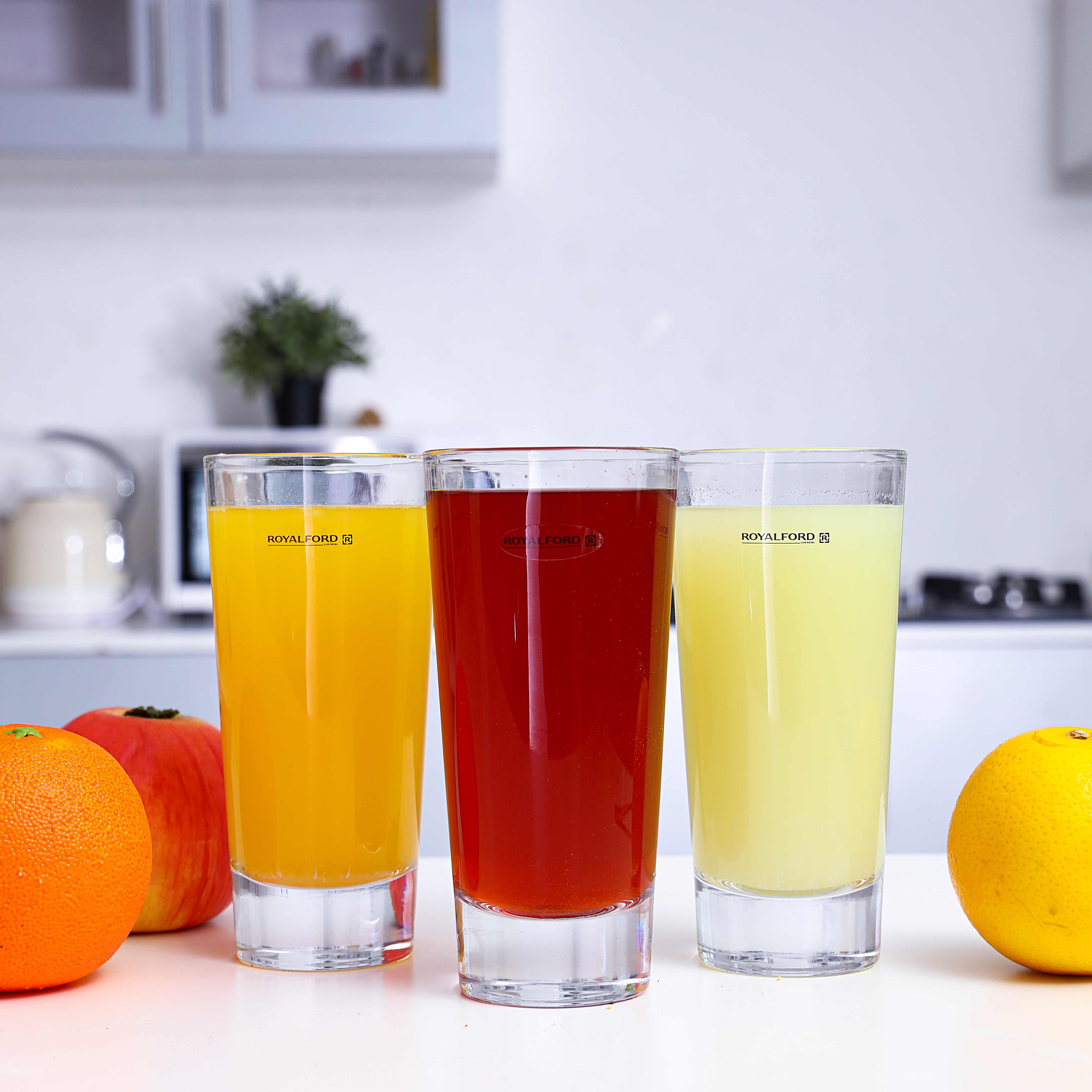 Buy Royalford Heavy Juice Glass Set, 3 Pcs Online in UAE - Wigme