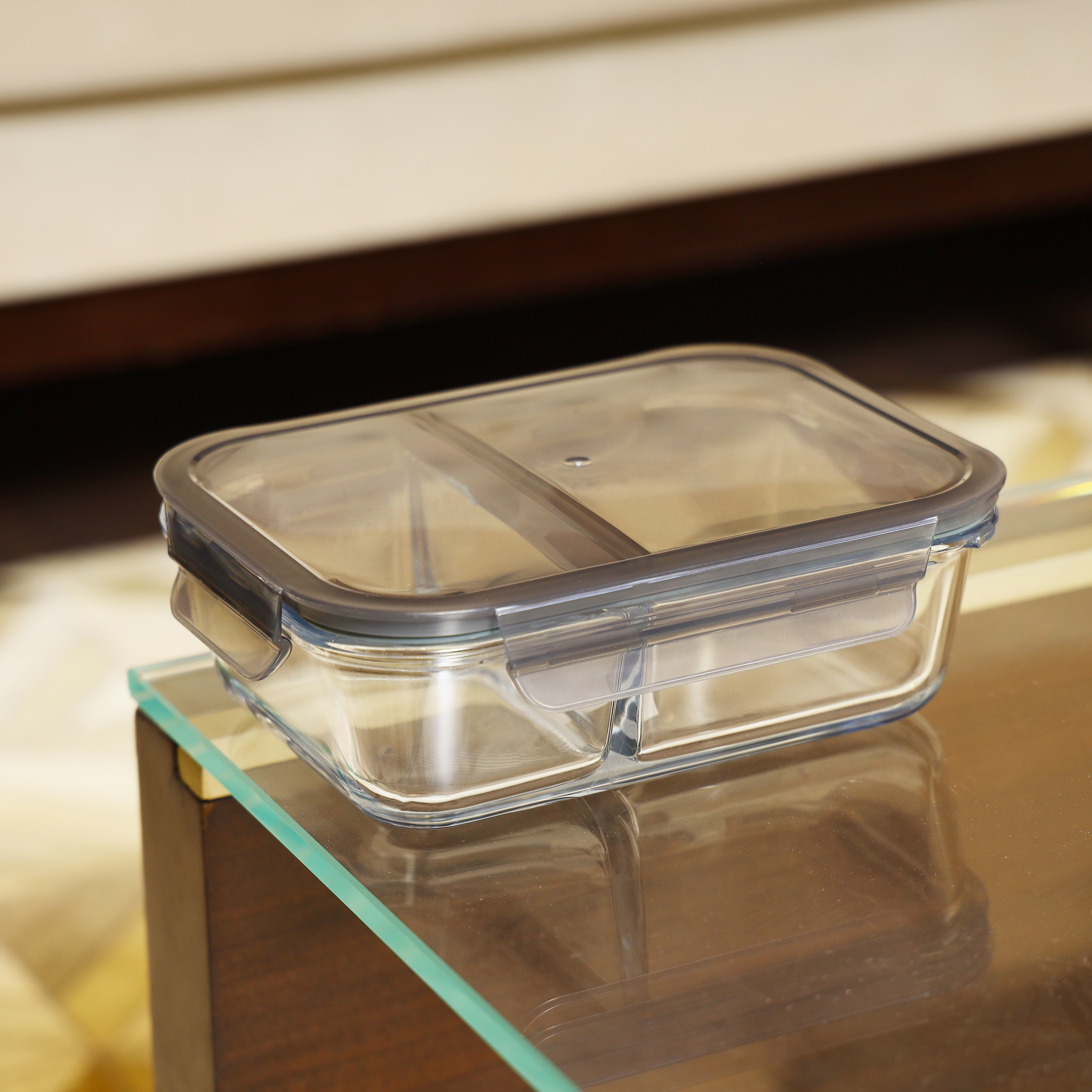 Royalford RF8817 1500 ML Glass Meal Prep Container, Reusable, Airtight Food  Storage Box with 2 Compartments, Microwavable, Freezer, Oven & Dishwasher  Safe