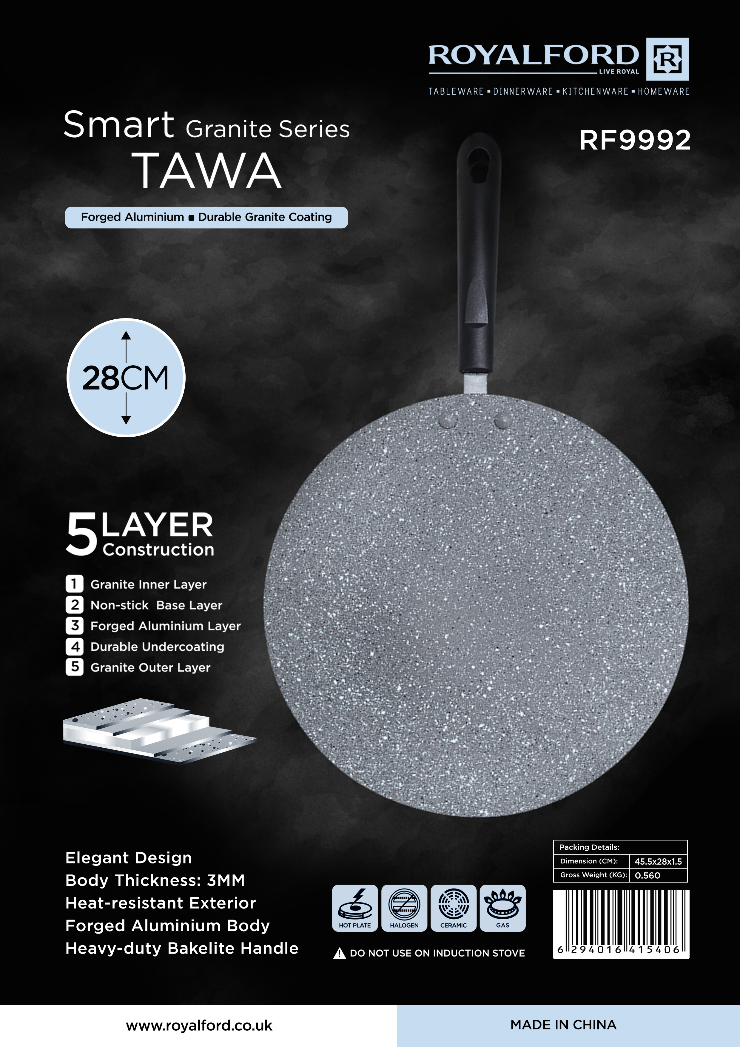 28CM Aluminum Flat Tawa1X10