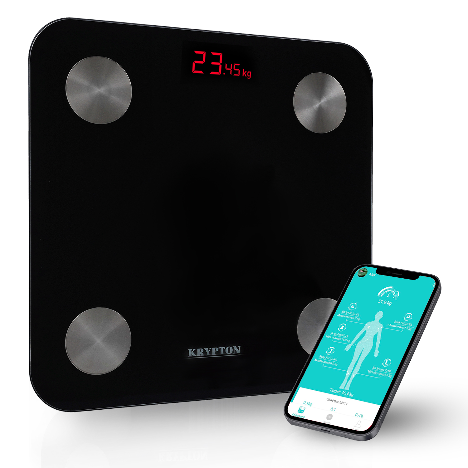 Digital Body Weight Bathroom Scale, High Precision Measurements Scales with  Large Non Slip Silicone Platform and LCD Digital Display, 400lbs/180kg  Capacity (Black) 1-Black