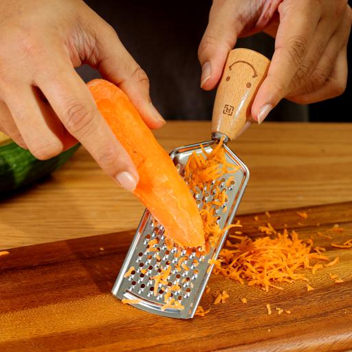 Professional Stainless Steel Flat Handheld Cheese Grater (Orange