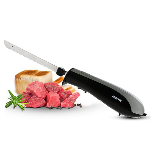 display image 0 for product Geepas 150W Electric Knife - Serrated Carving Knife - Can Cut Turkey, Meat, Bread, Vegetables