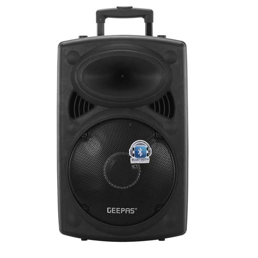 display image 6 for product Geepas GMS8519 12-Inch Trolley Bluetooth Speaker - Wireless Microphones, LED Lights| Portable with Trolley Handle, USB & Auxiliary Inputs|   Years Warranty