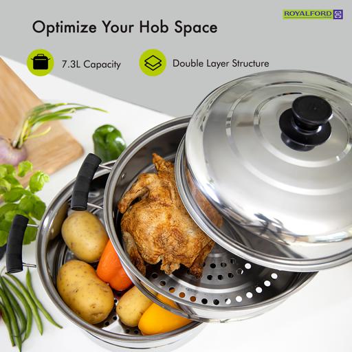 display image 3 for product 26CM(7.3L) Double Layer S/S Steamer