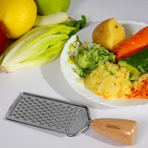 display image 3 for product Cheese Grater, Stainless Steel with Wooden Handle, RF10660 | Handheld Shredder for Fruit, Vegetables, Nuts, Cheese & Zest | Comfortable & Non-Slip